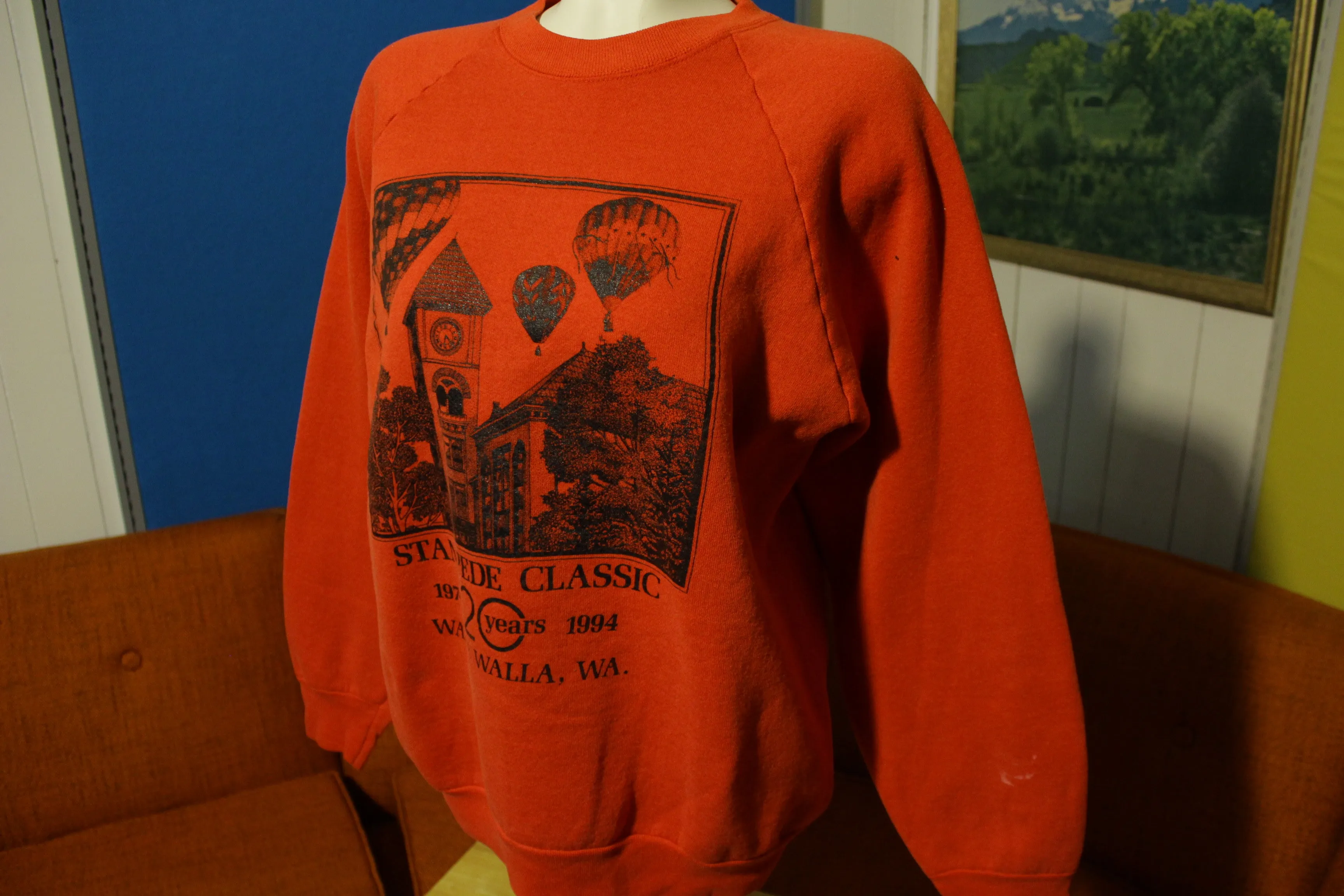 1994 Stampede Classic Hot Air Balloon Walla Walla WA USA 90s Vtg Sweatshirt