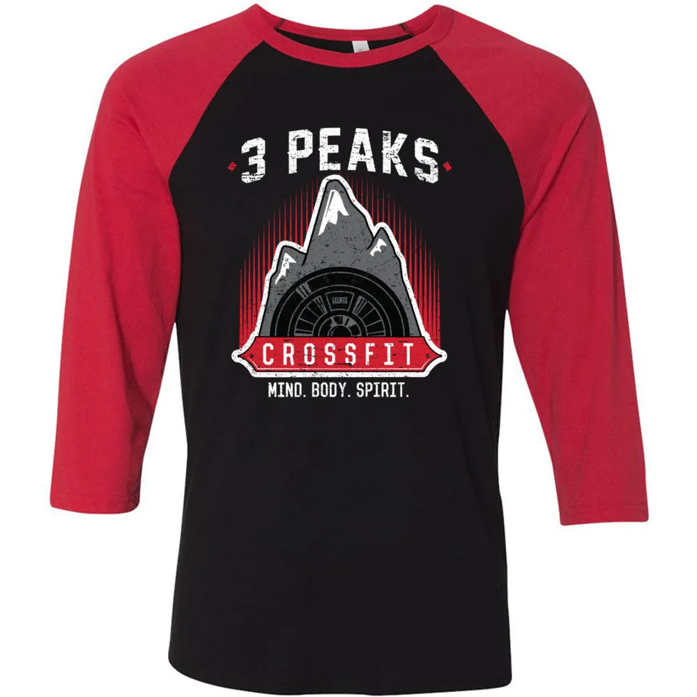 3 Peak CrossFit - 100 - Stacked - Men's Baseball T-Shirt