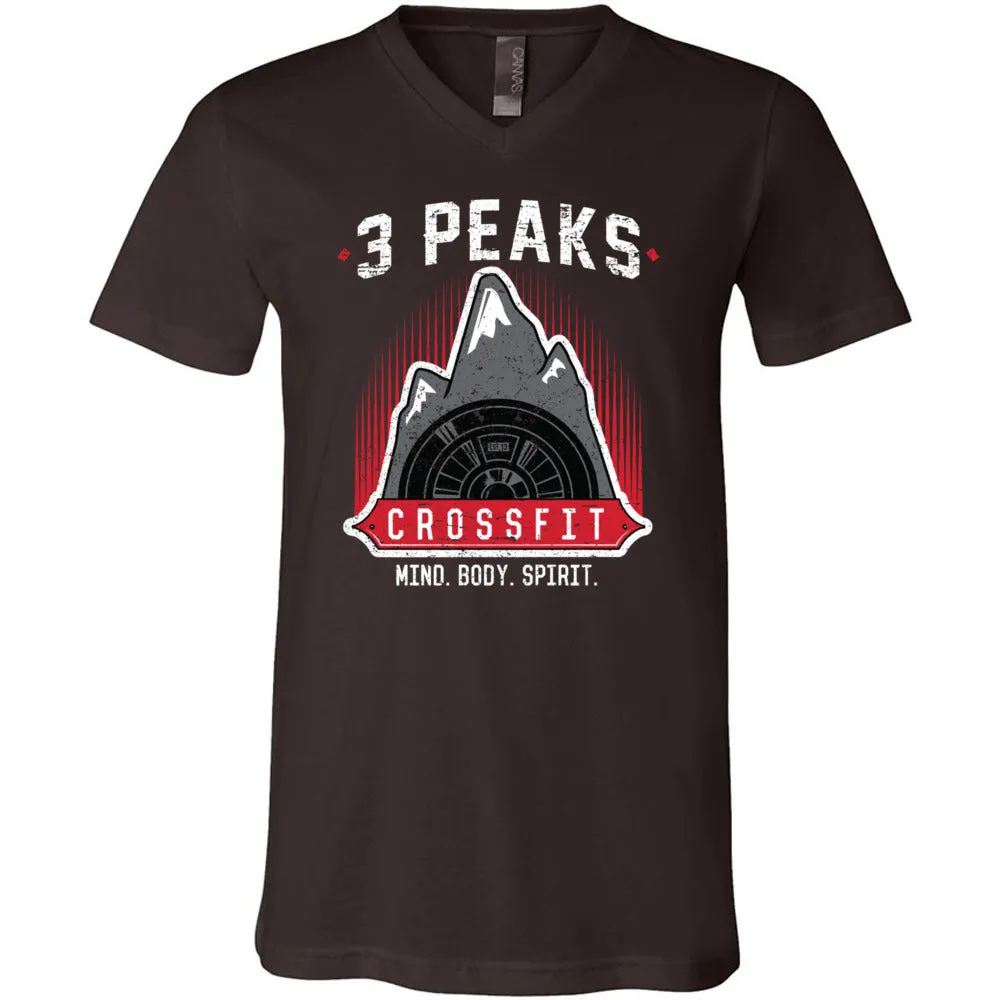 3 Peak CrossFit - 100 - Stacked - Men's V-Neck T-Shirt