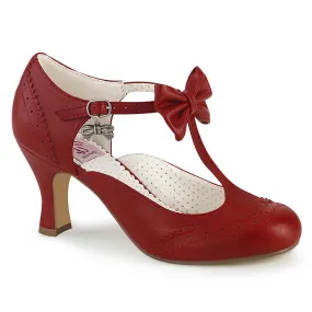 3" Kitten Heel FLAPPER-11 Red Pu