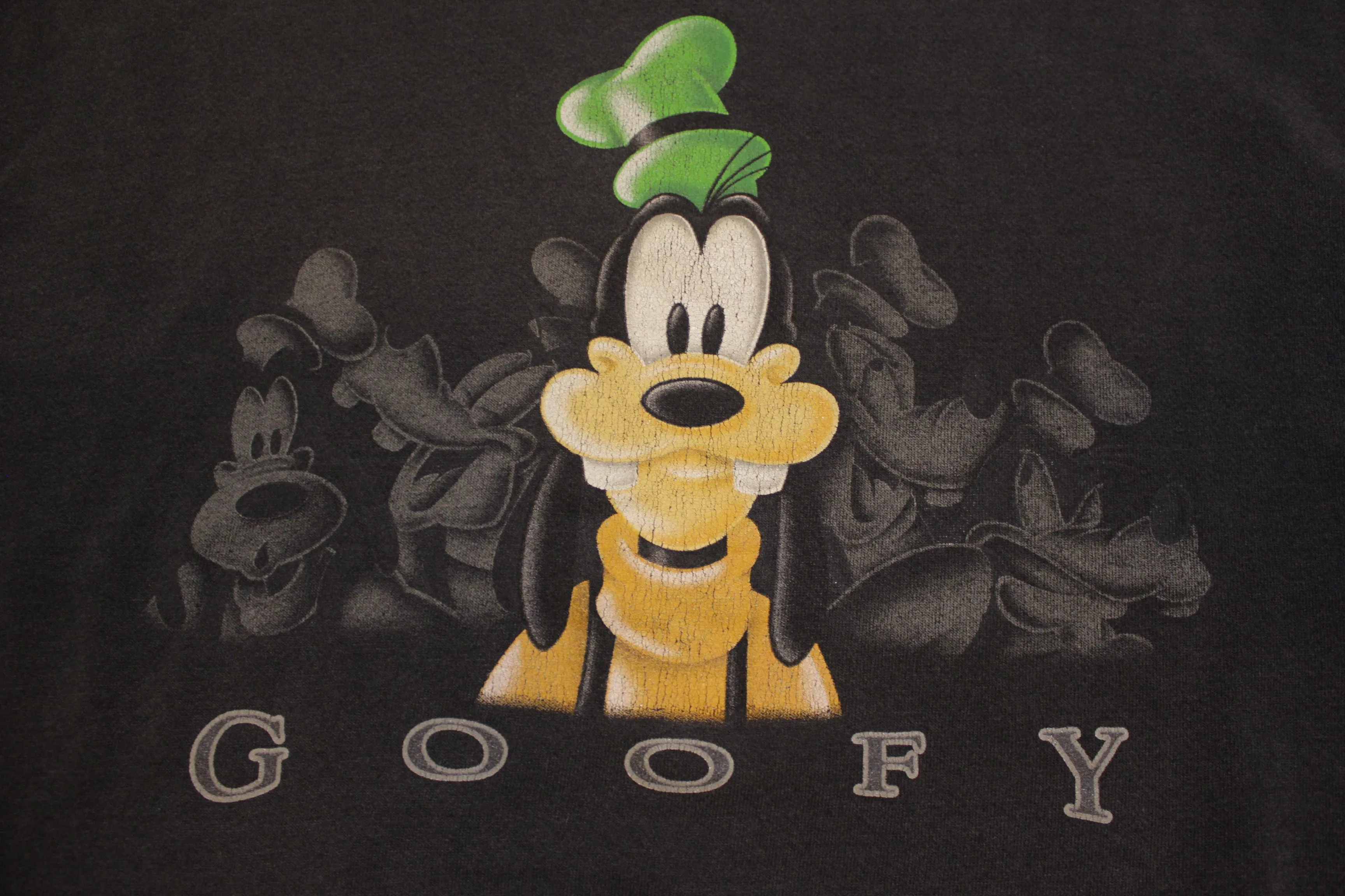 80s Vintage Goofy Disney Black Large Pullover Sweatshirt