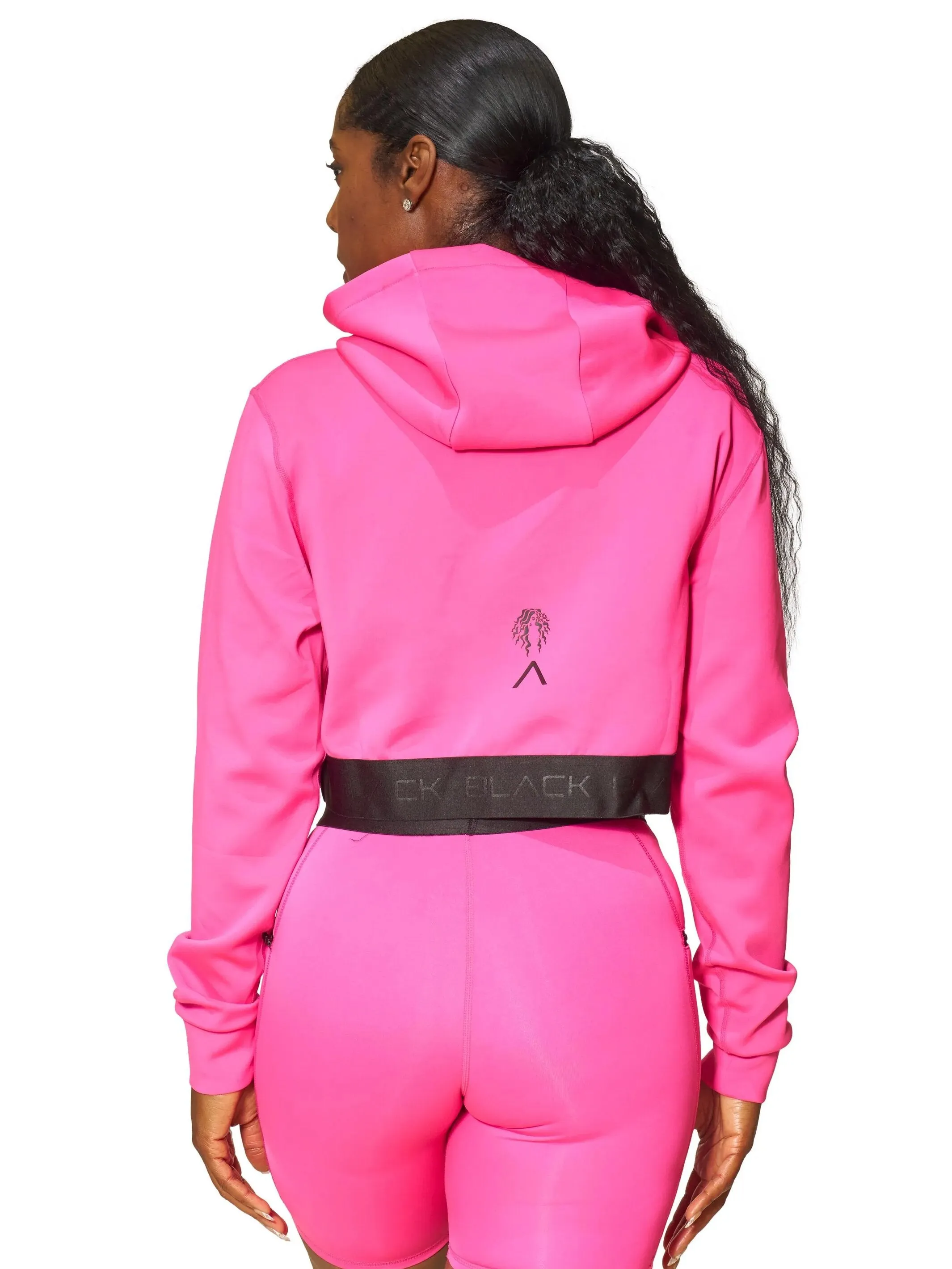 Actively Black x Mielle Pink Long Sleeve Crop Hoodie