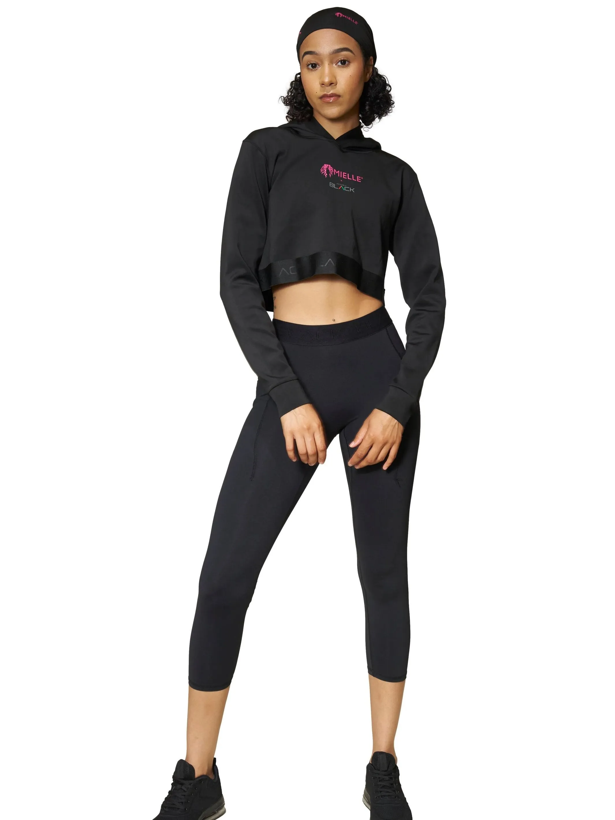 Actively Black x Mielle Pink Long Sleeve Crop Hoodie