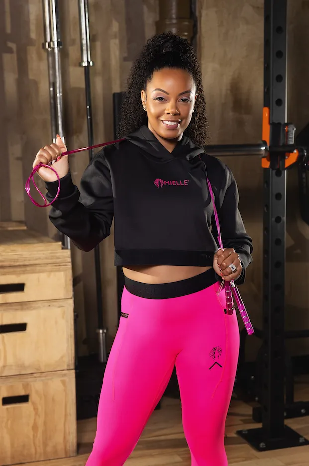 Actively Black x Mielle Pink Long Sleeve Crop Hoodie