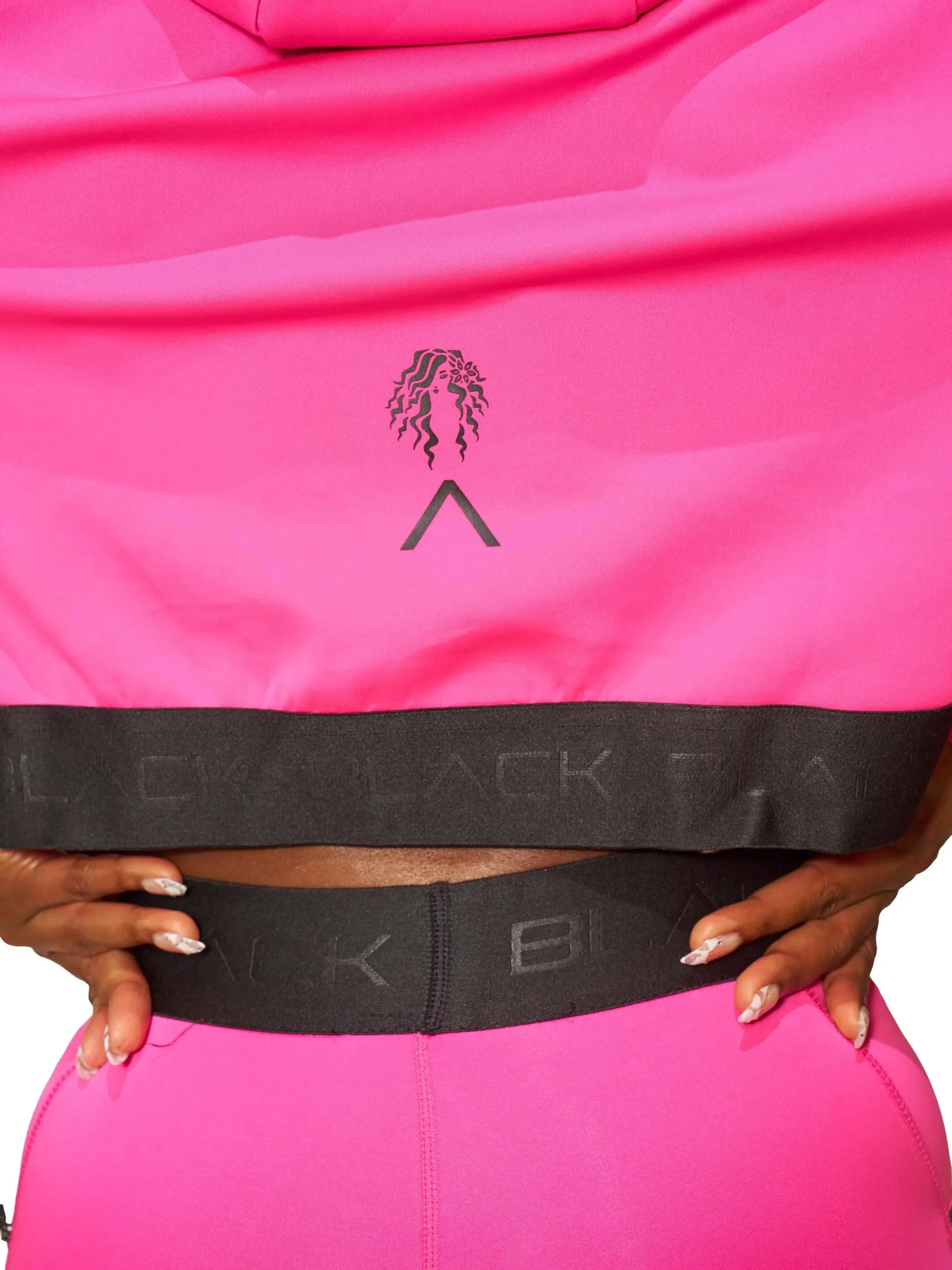 Actively Black x Mielle Pink Long Sleeve Crop Hoodie