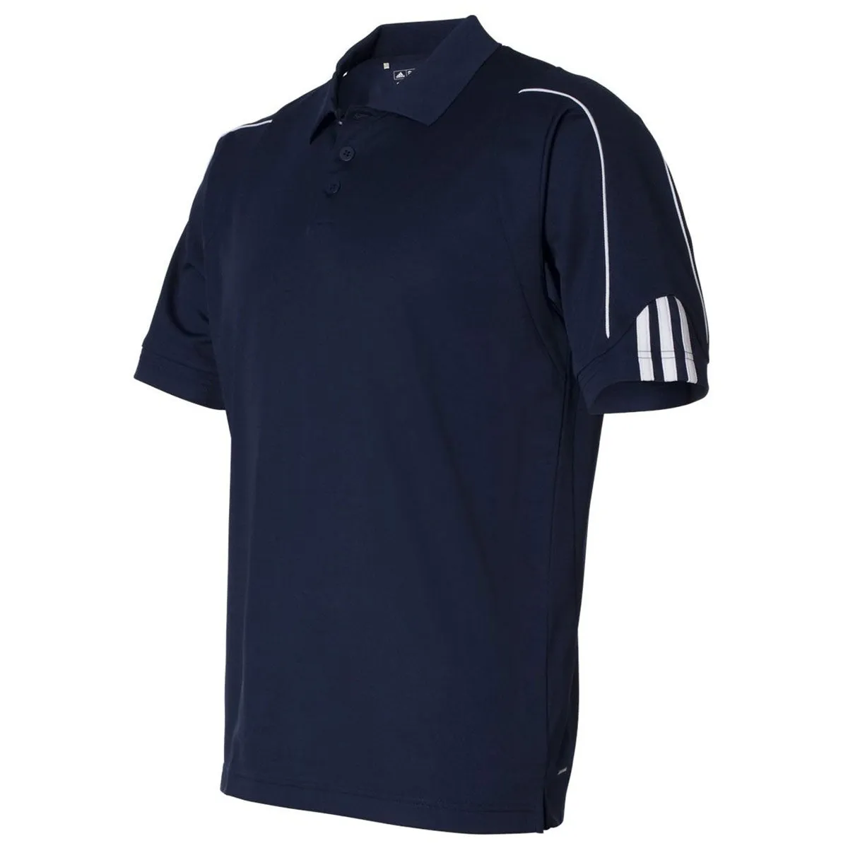 adidas Golf Men's Navy/White Climalite 3-Stripes Cuff Sport Shirt