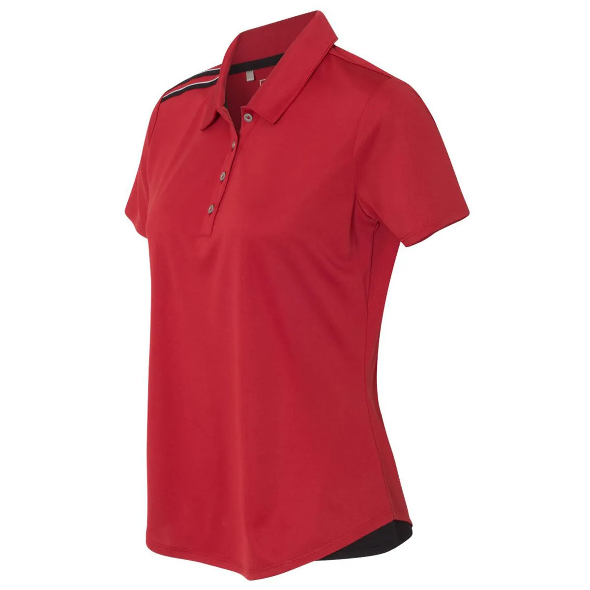 adidas Golf Women's Power Red/Black/Vista Grey Climacool 3-Stripes Shoulder Sport Shirt