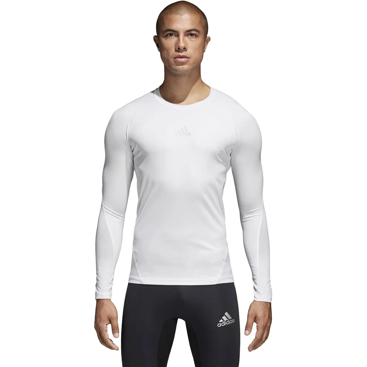 adidas Men's White Alphaskin Long Sleeve Tee