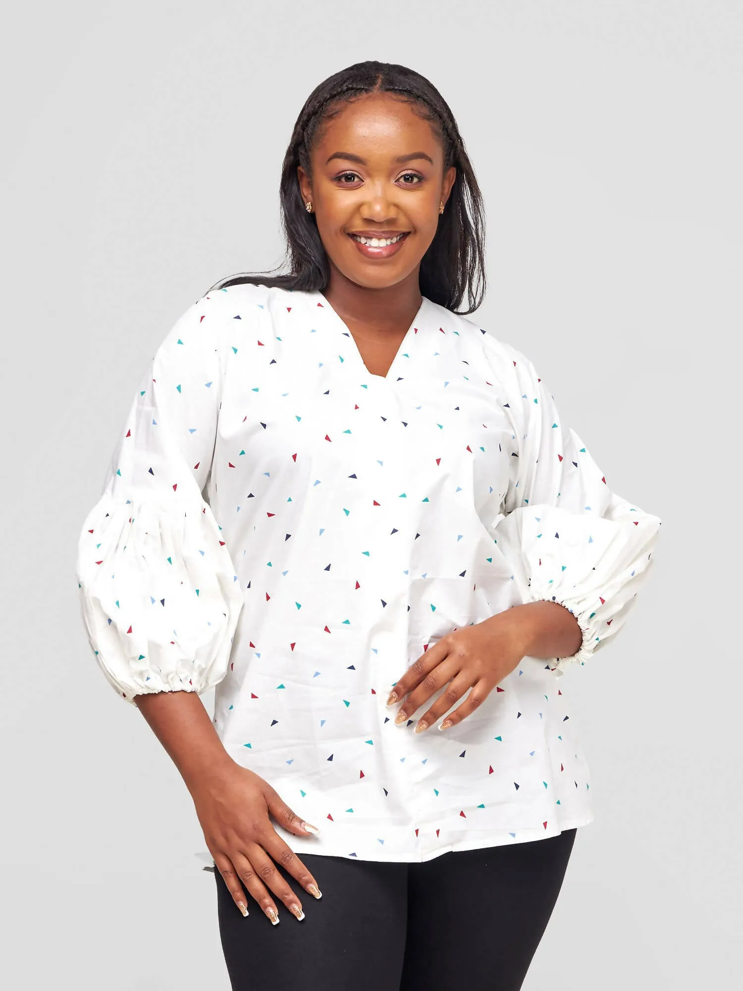 Afafla Puff Top - White