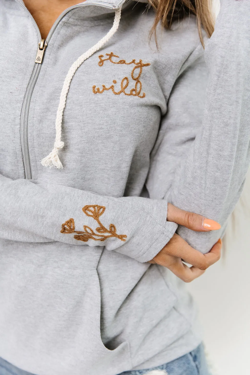 Ampersand Stay Wild Half Zip Sweatshirt