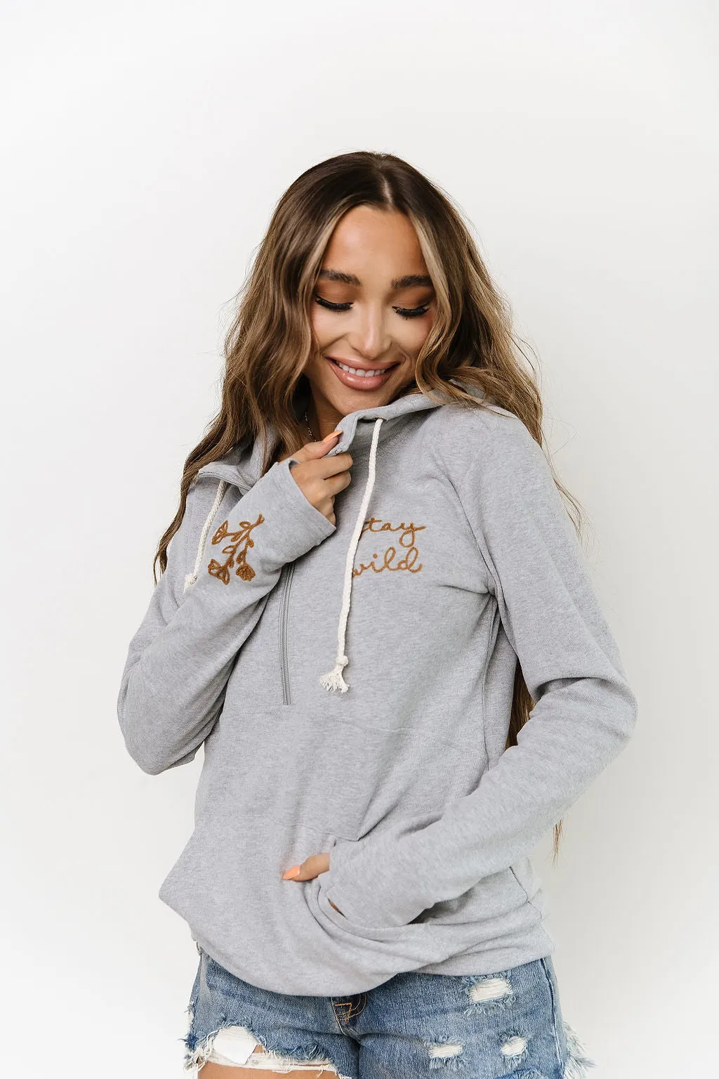 Ampersand Stay Wild Half Zip Sweatshirt