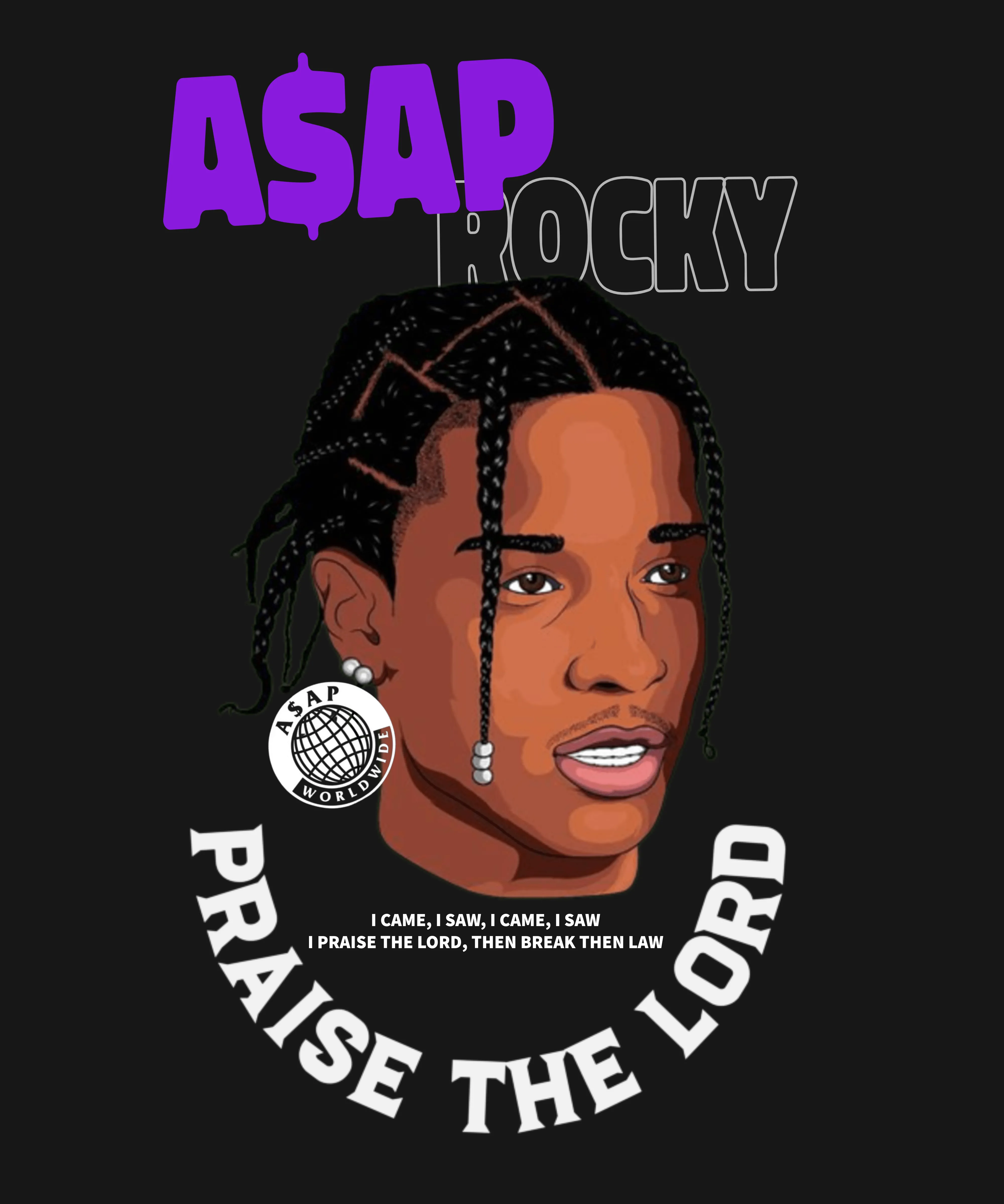 ASAP Rocky Oversized T-shirt - Black