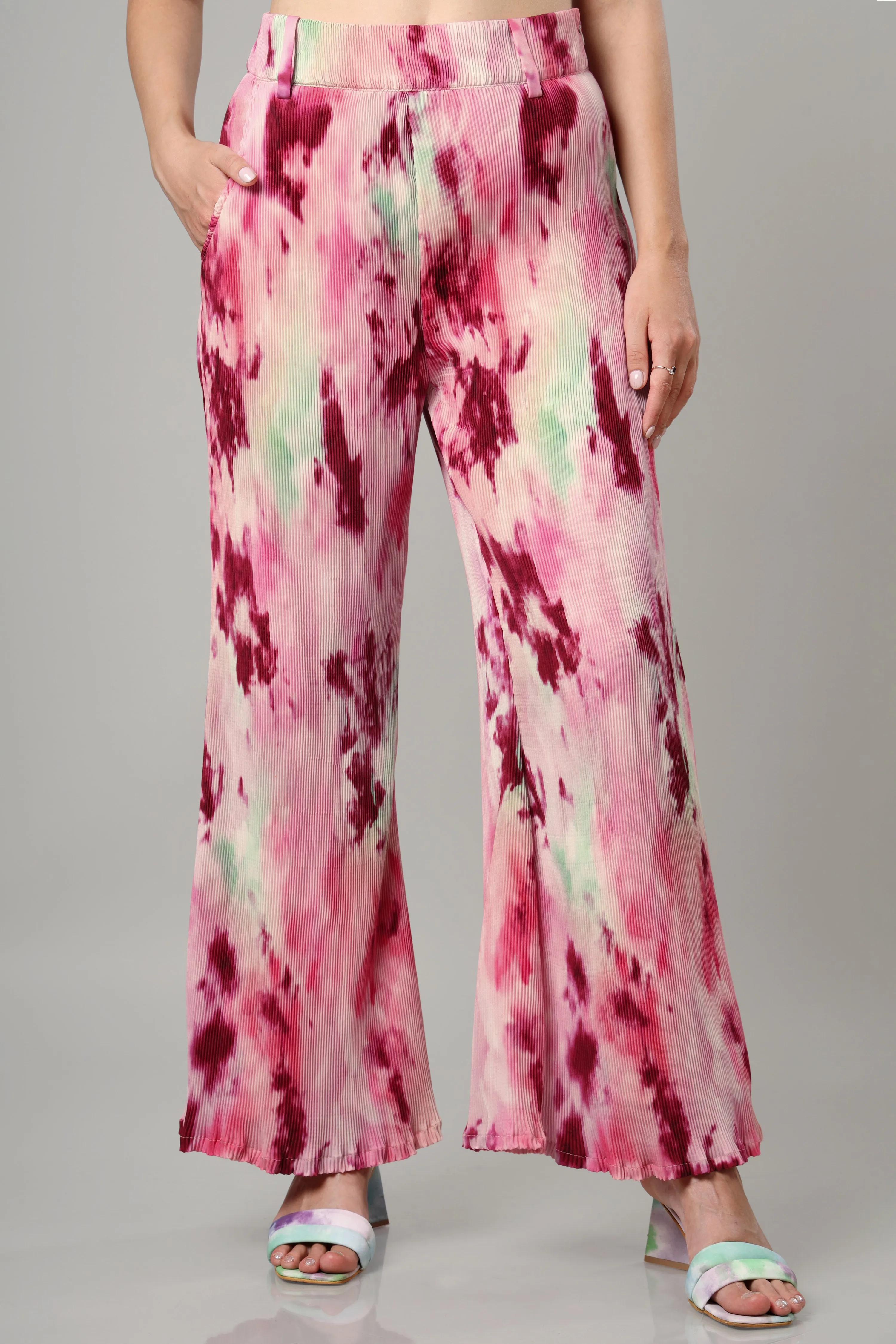 Bestselling TIe Dye Pleated Ladies Bottom Wear