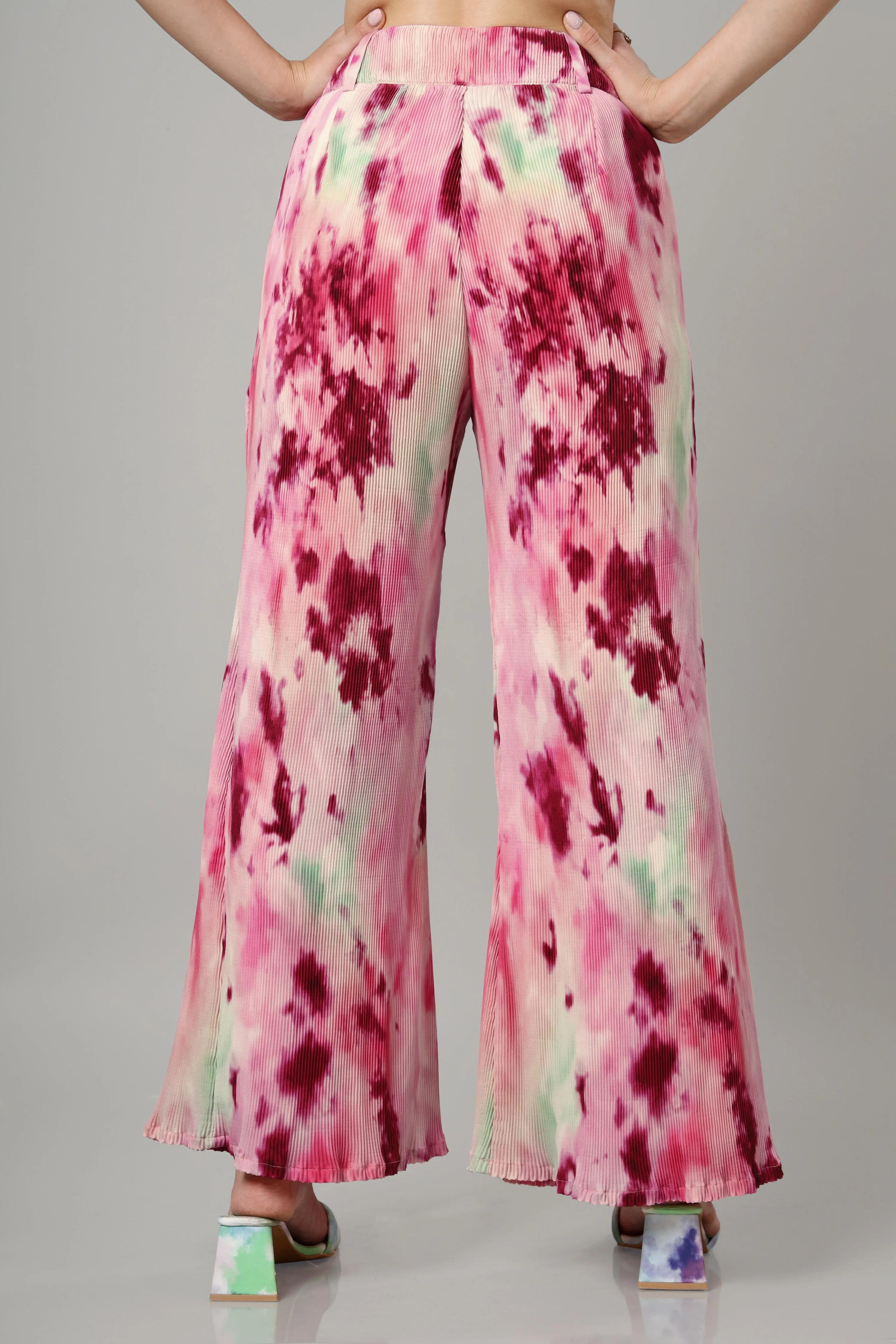 Bestselling TIe Dye Pleated Ladies Bottom Wear