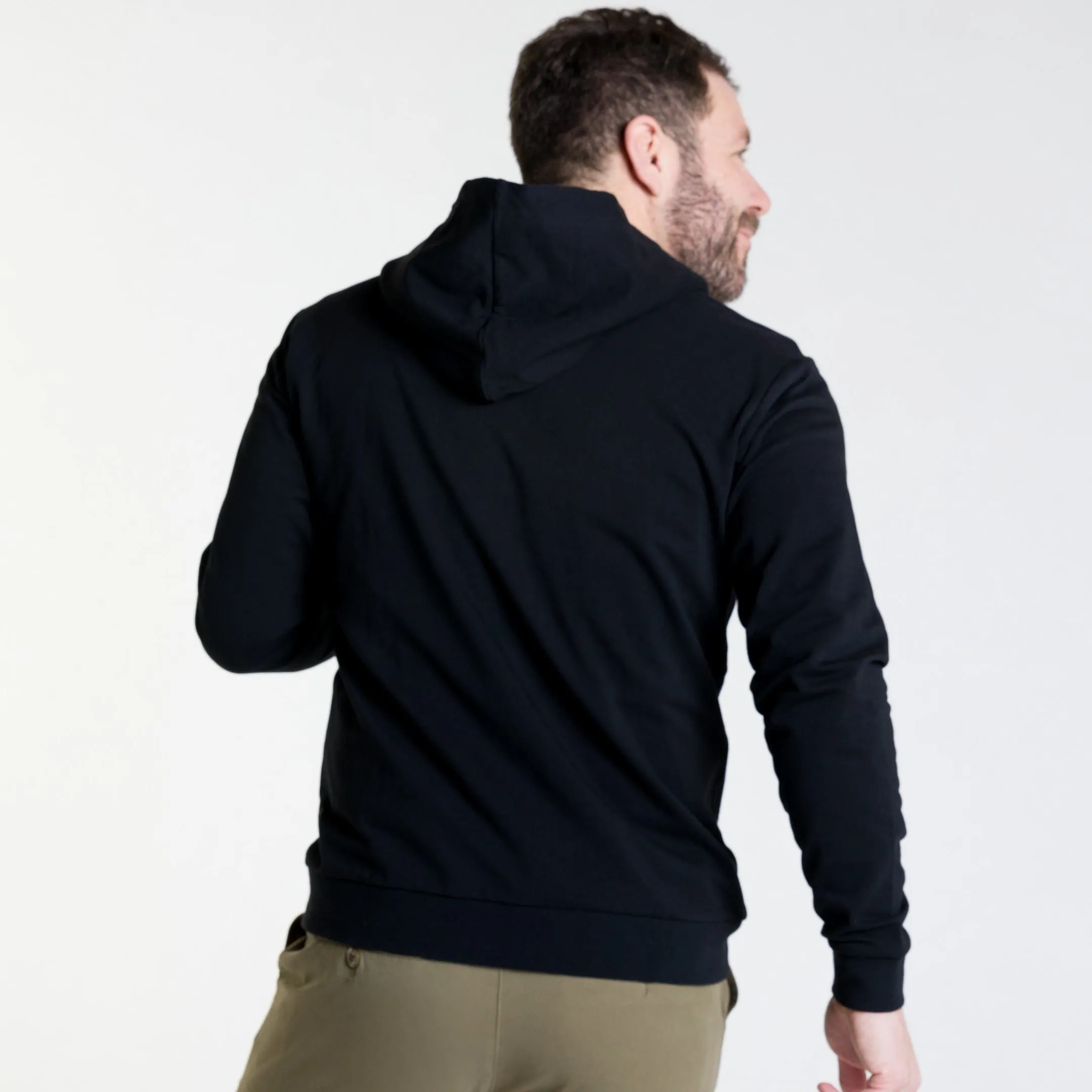 Black French Terry Full-Zip Hoodie