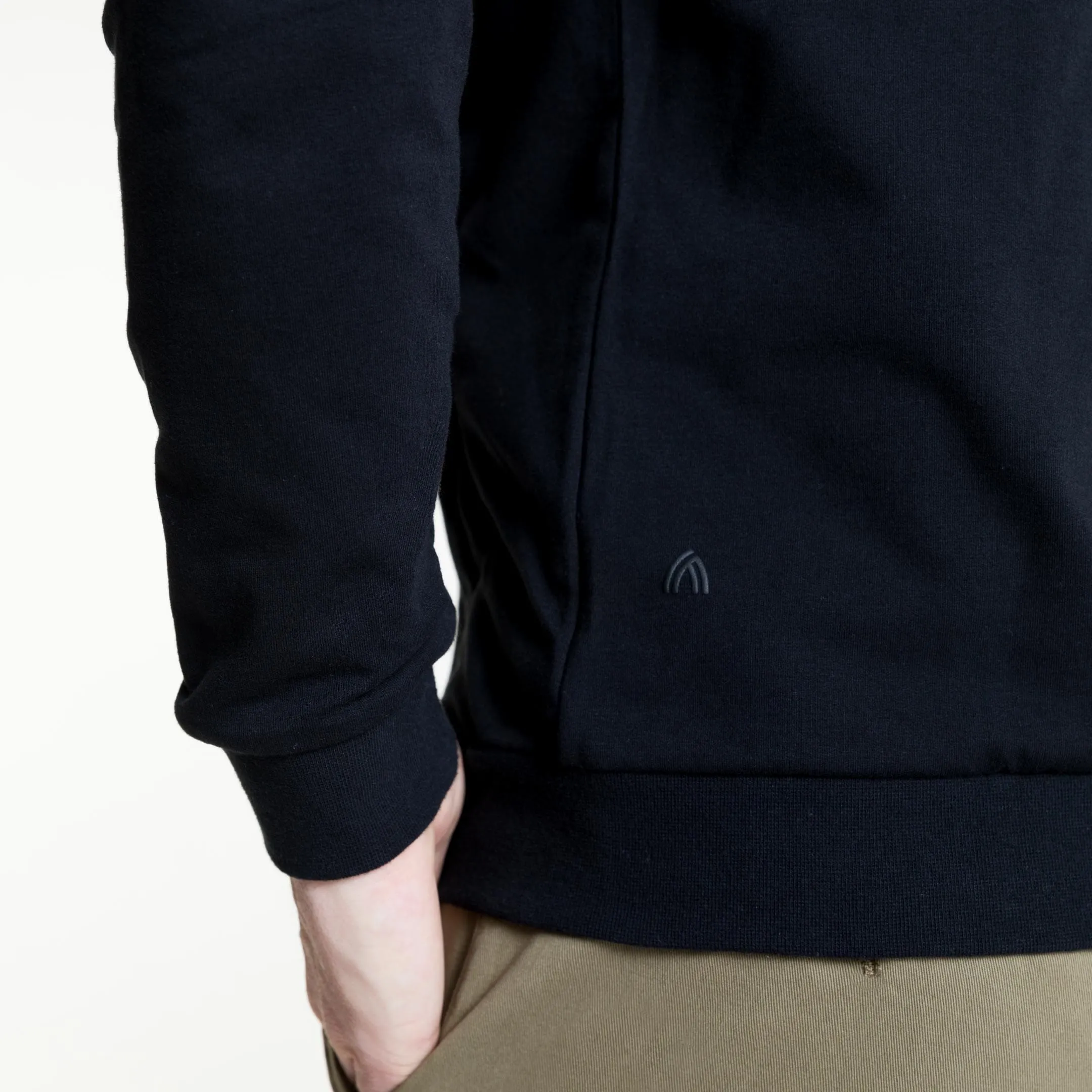 Black French Terry Full-Zip Hoodie