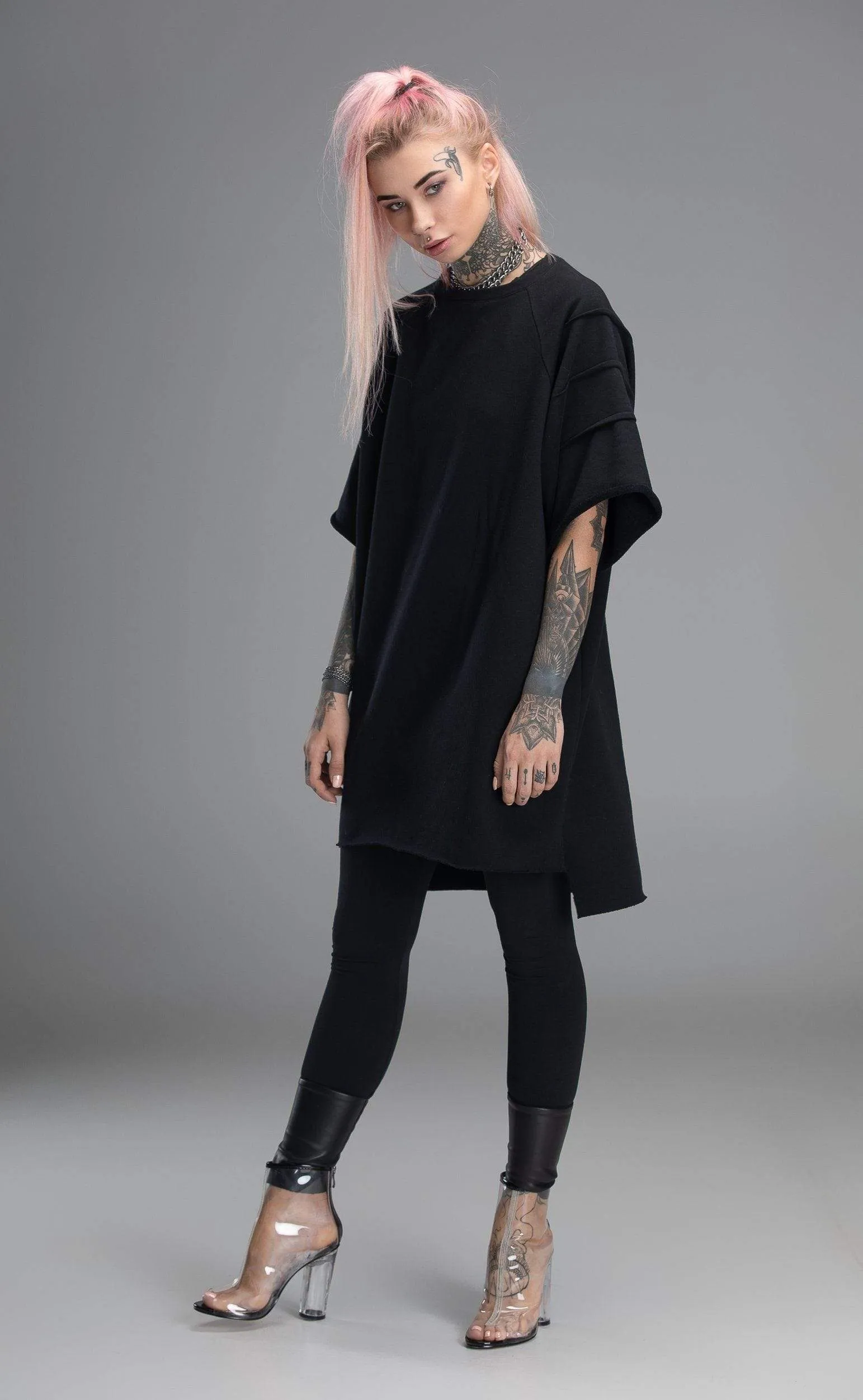 Black gothic loose tunic