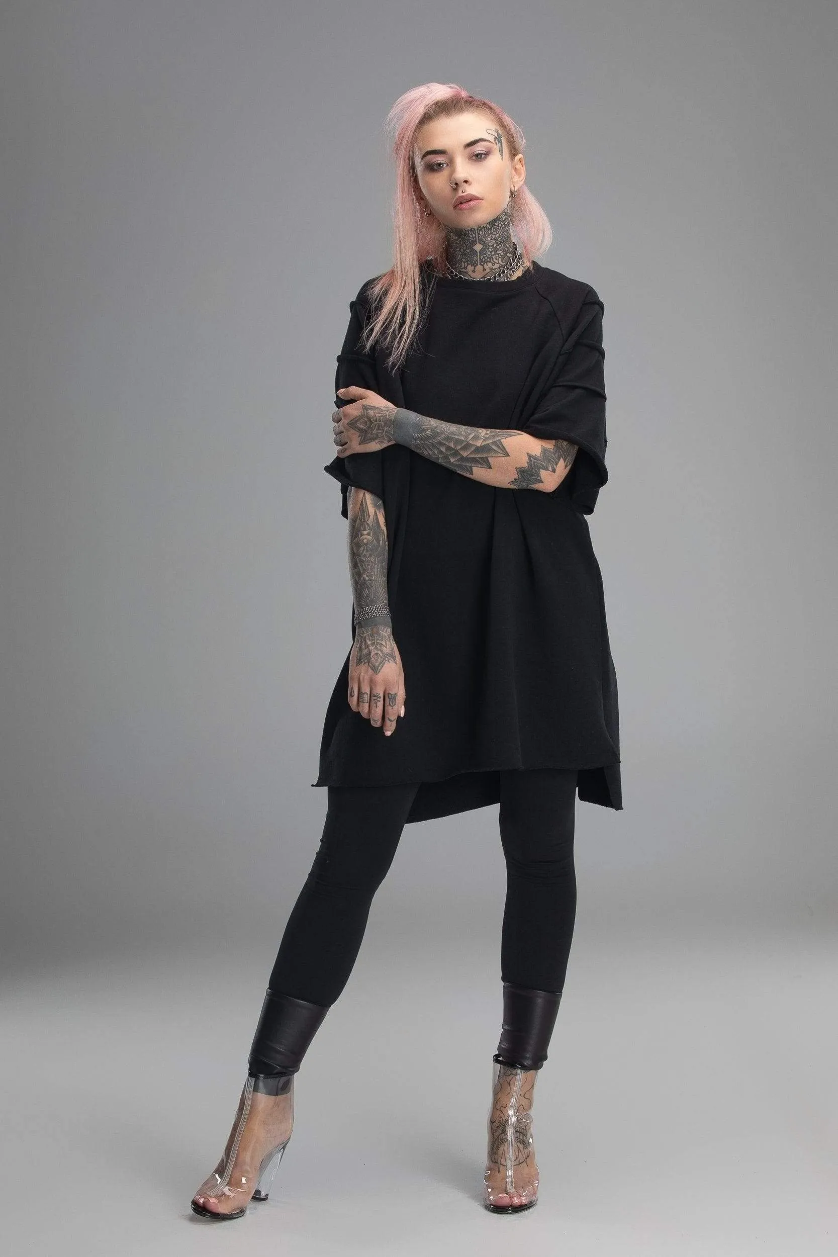 Black gothic loose tunic