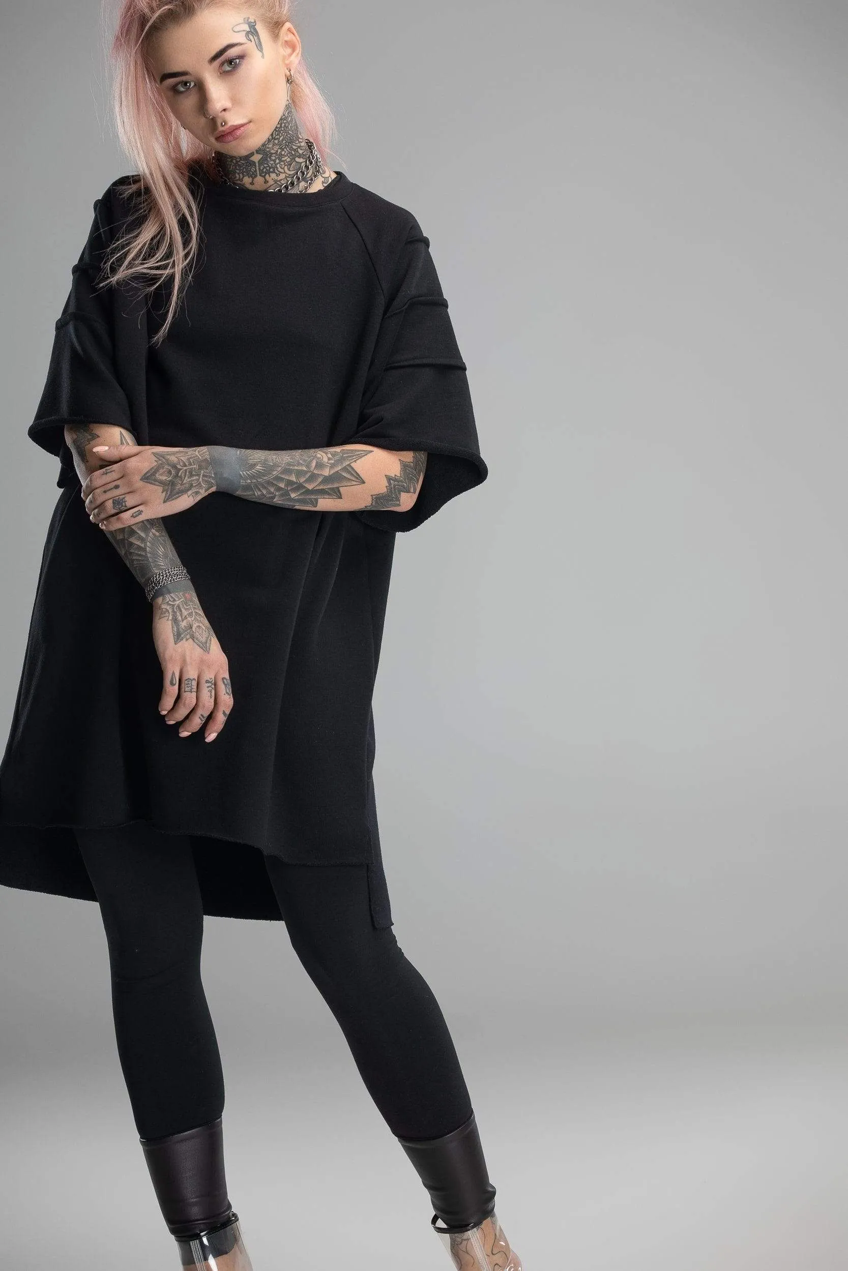 Black gothic loose tunic