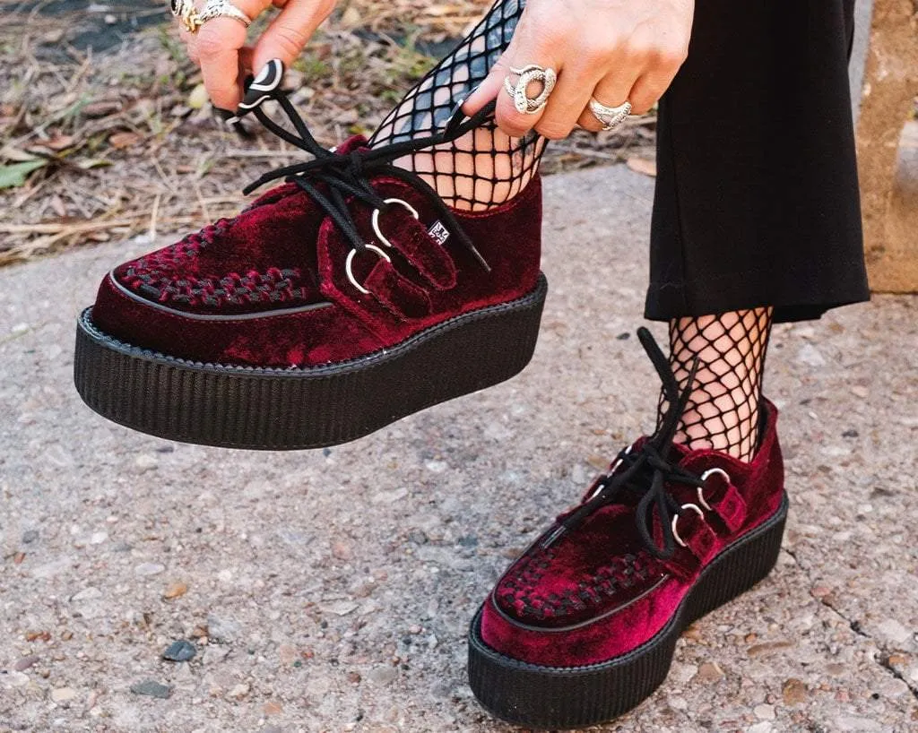 Burgundy Velvet Viva Mondo Creepers