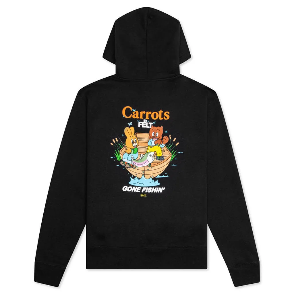 Carrots by Gone Fishing Hoodie - Black