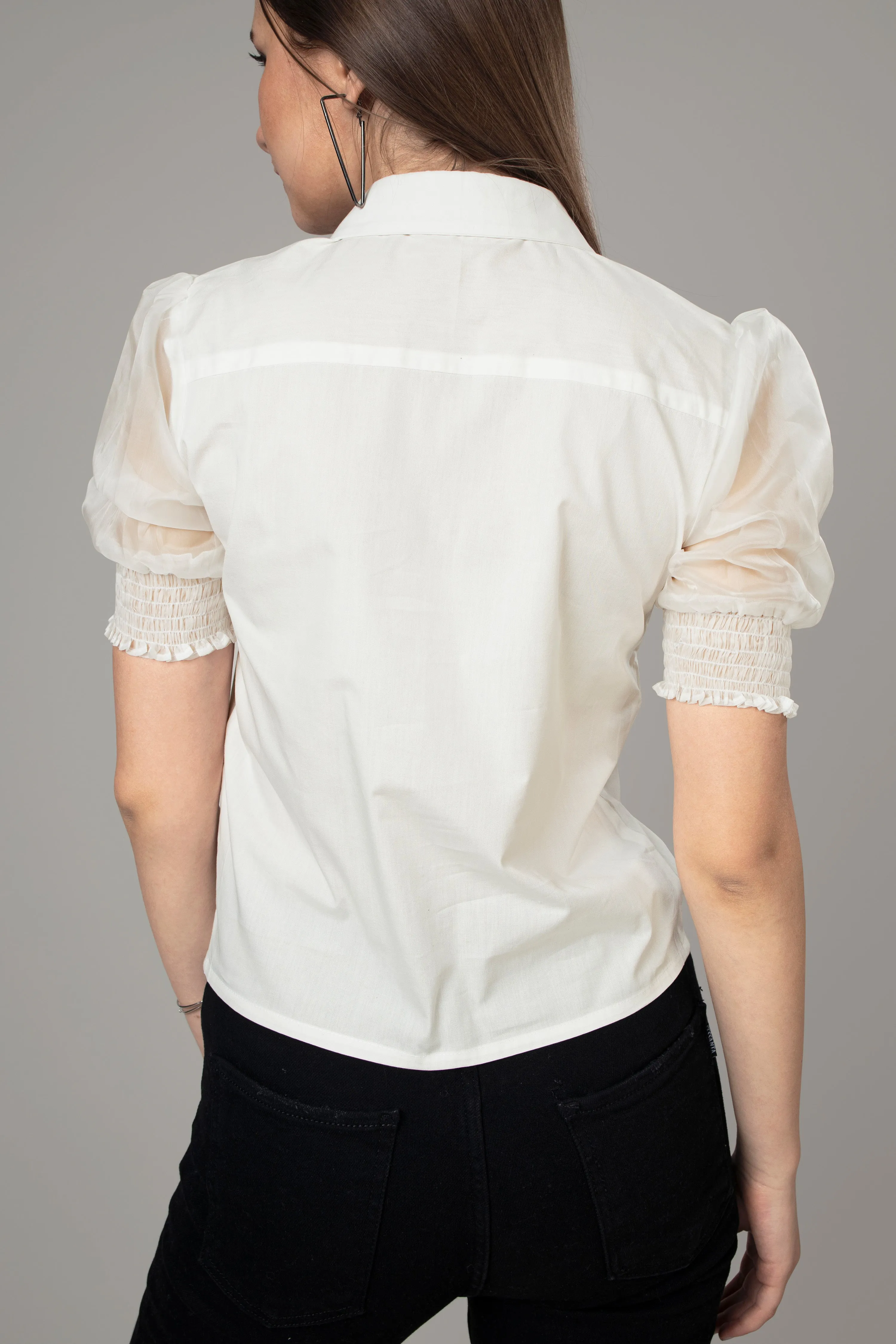 Casual Puff Sleeve Shirt For Women