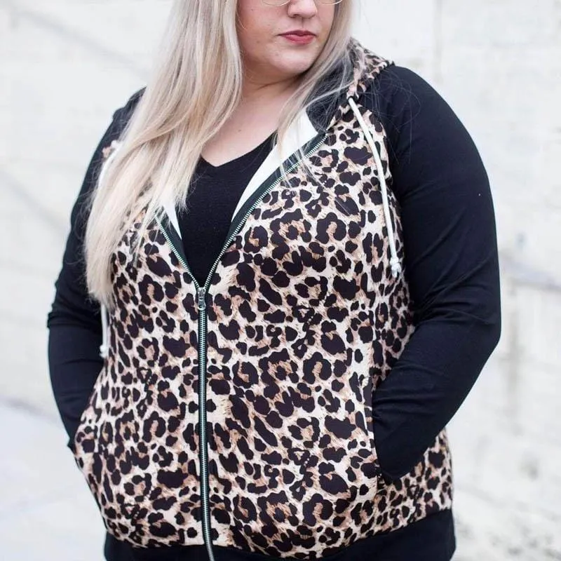 Cat Walk Leopard Print Hoodie