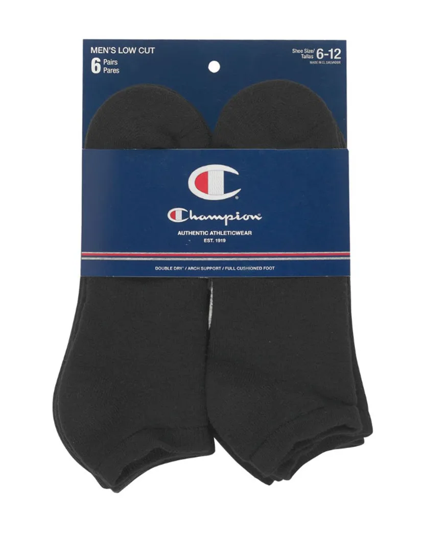 Champion Mens Double Dry Performance Mens Low-Cut Sock 6-Pack CH603