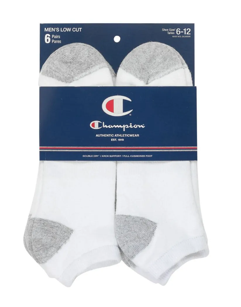 Champion Mens Double Dry Performance Mens Low-Cut Sock 6-Pack CH603