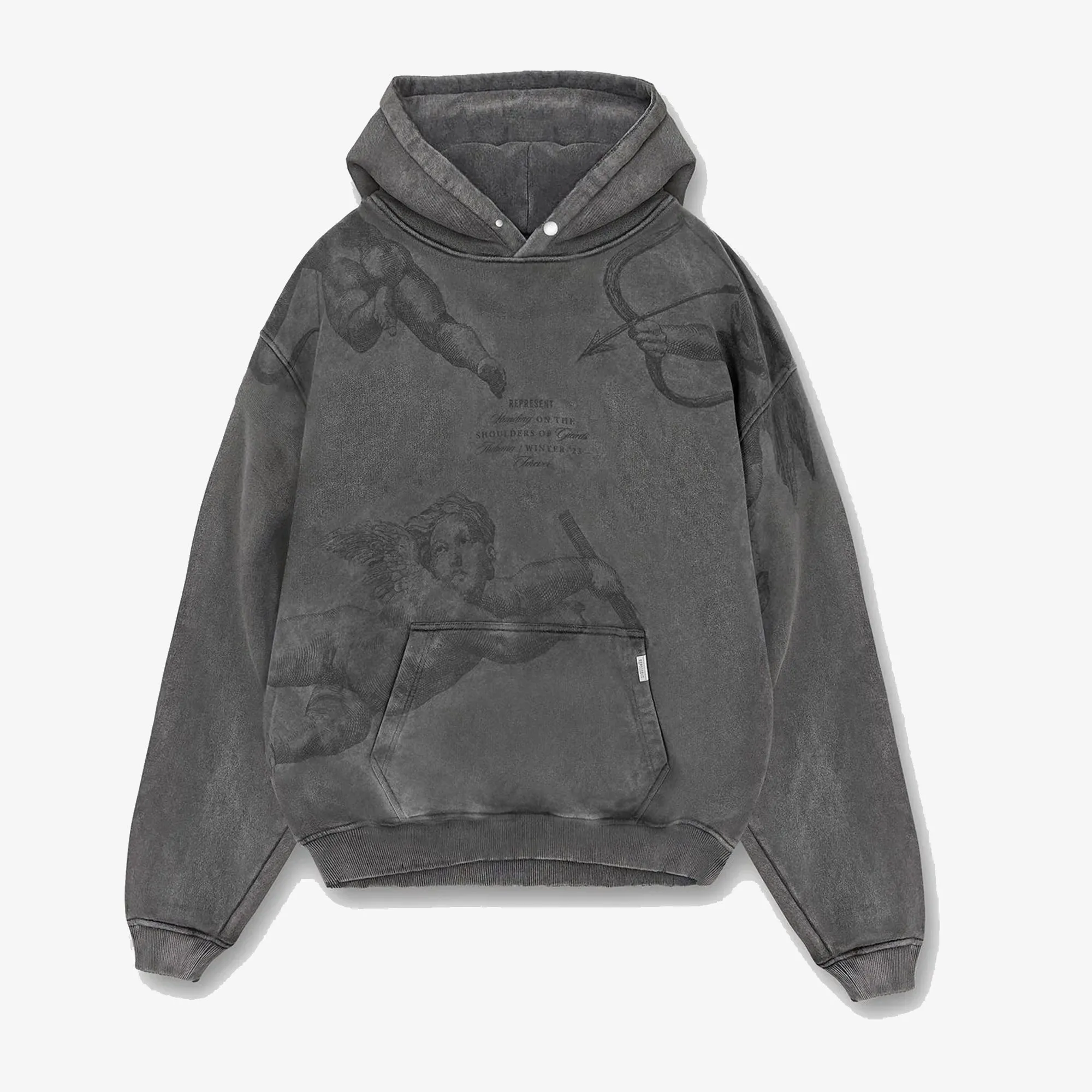 CHERUB ALL OVER HOODIE 'VINTAGE GREY'