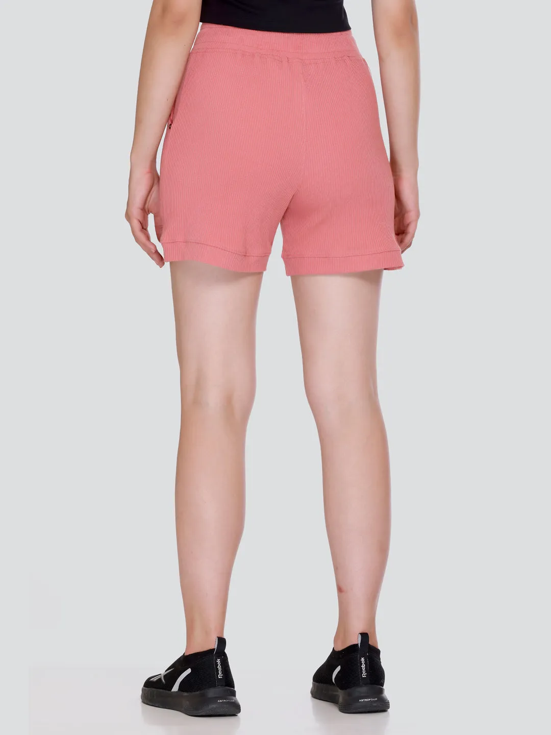 Cotton Cord Knit Shorts For Women - Rosy Pink