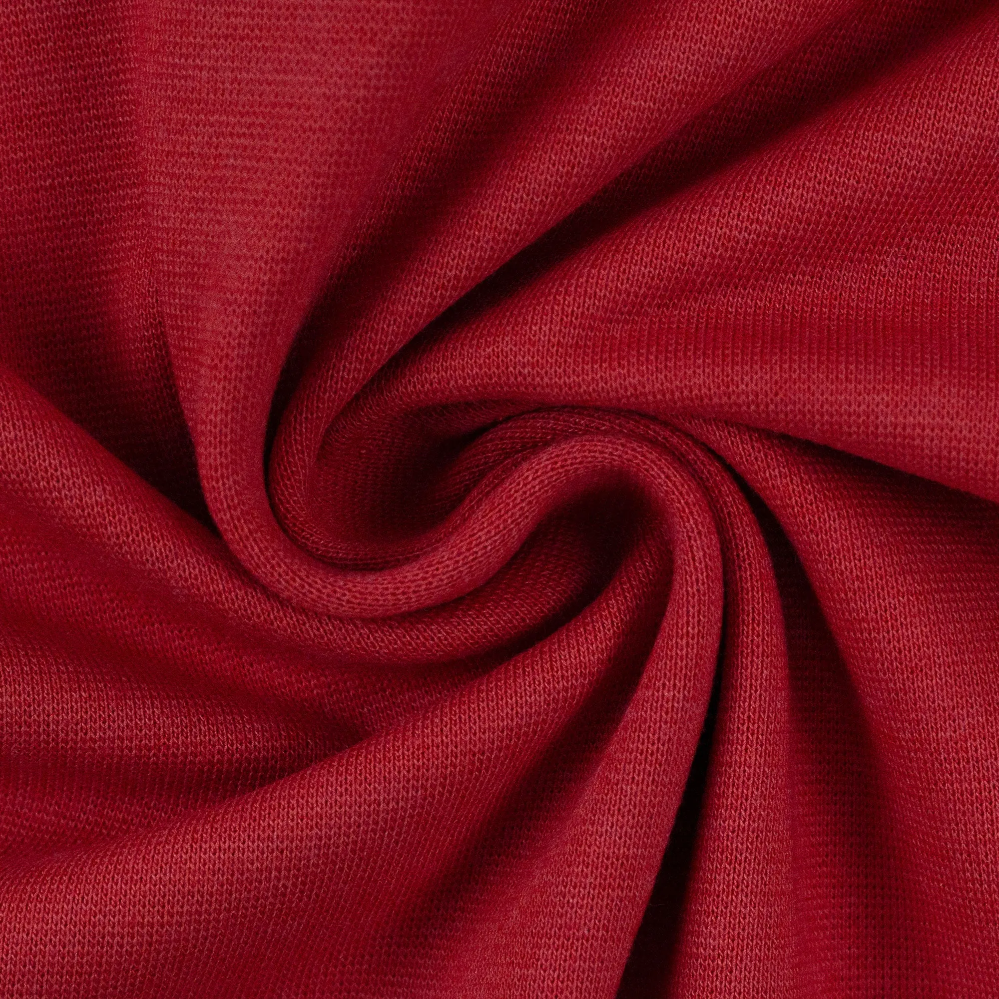 Cotton French Terry Fabric in Cherry | From Europe, Oeko-tex certified