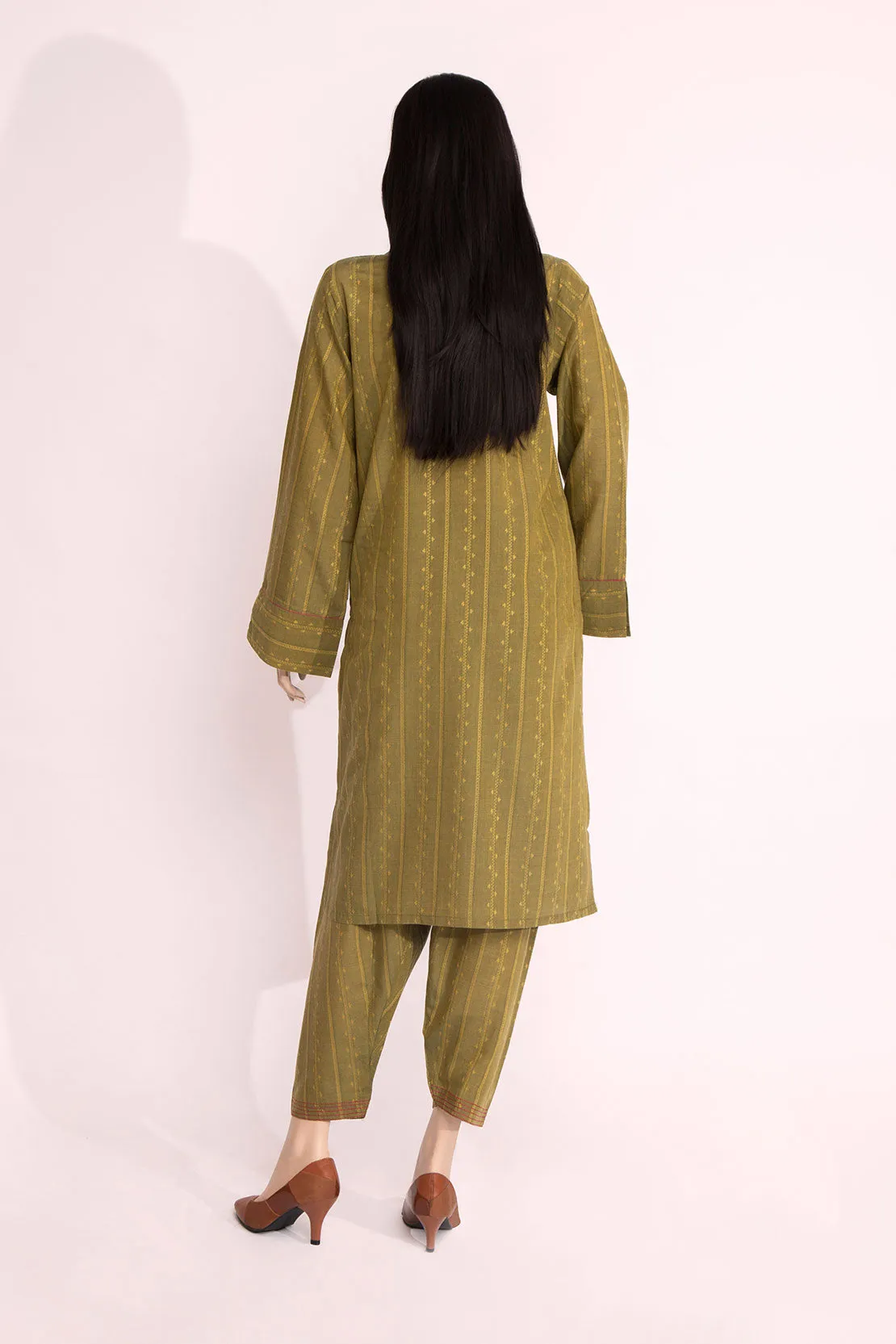 Cotton Jacquard Stitched 2 Piece (Shirt/Trouser)