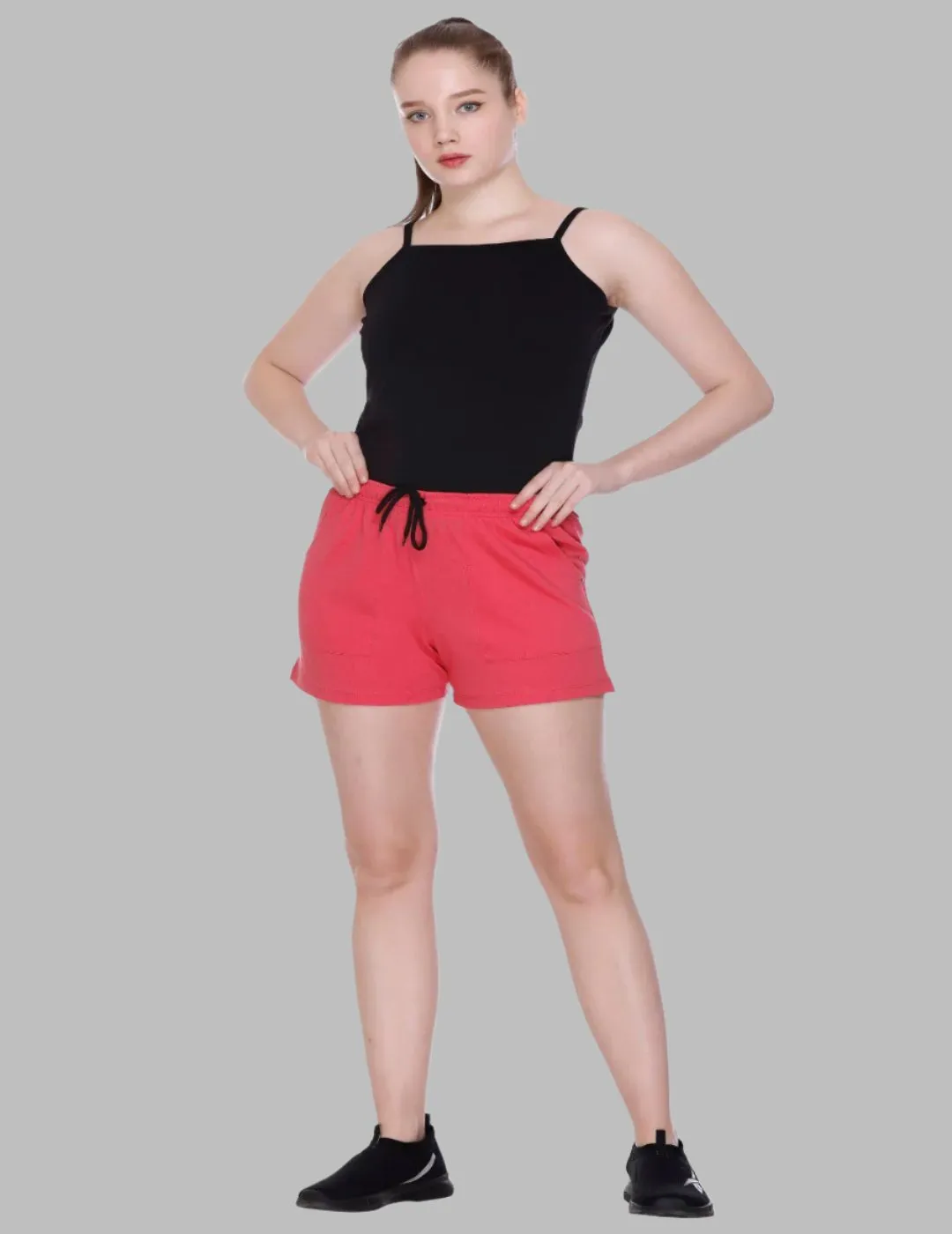 Cotton Shorts For Women Plain - Pink