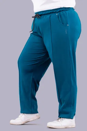 Cotton Track Pants - Relaxed Fit Lounge Pants - Teal Blue