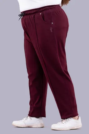 Cotton Track Pants - Relaxed Fit Lounge Pants - Wine