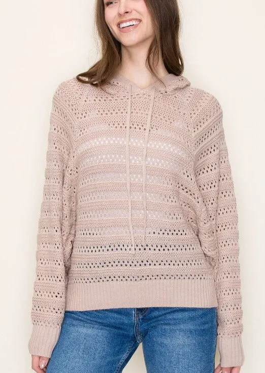 Crochet Dolman Sleeve Hoodie - 2 Colors!