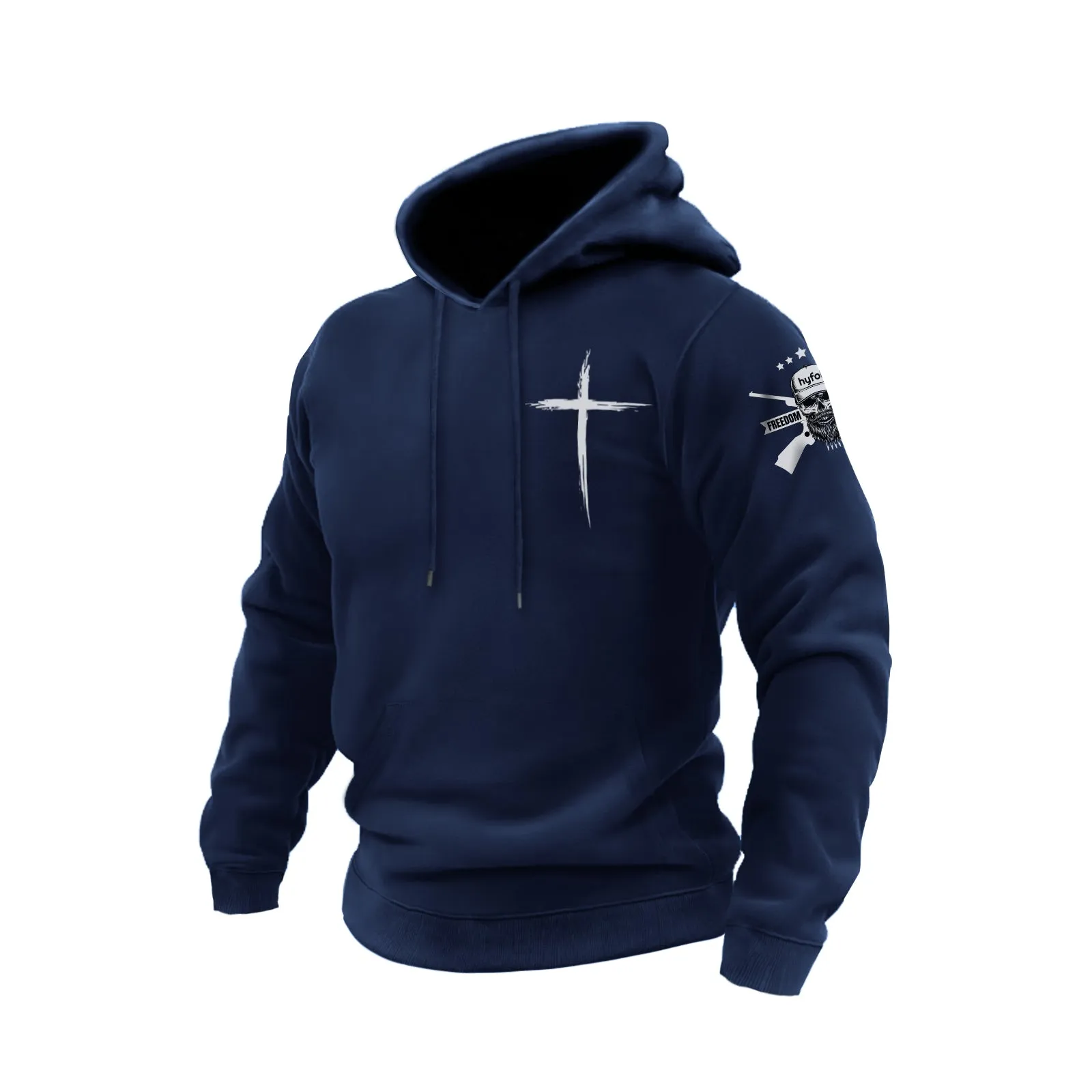 CROSS COTTON GRAPHIC POCKET HOODIE