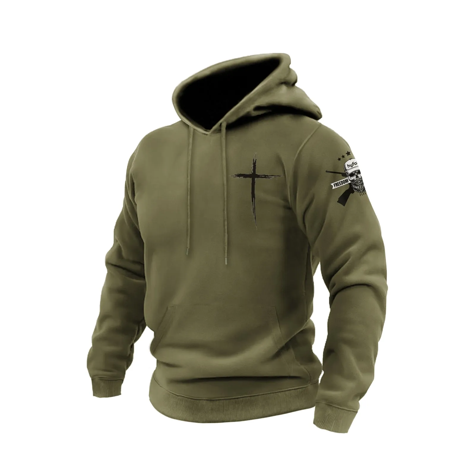 CROSS COTTON GRAPHIC POCKET HOODIE