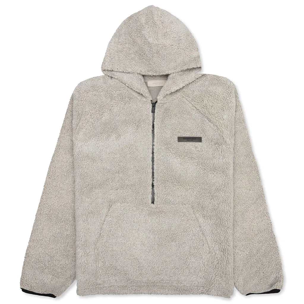 Essentials Polar Fleece Half Zip Hoodie - Dark Oatmeal