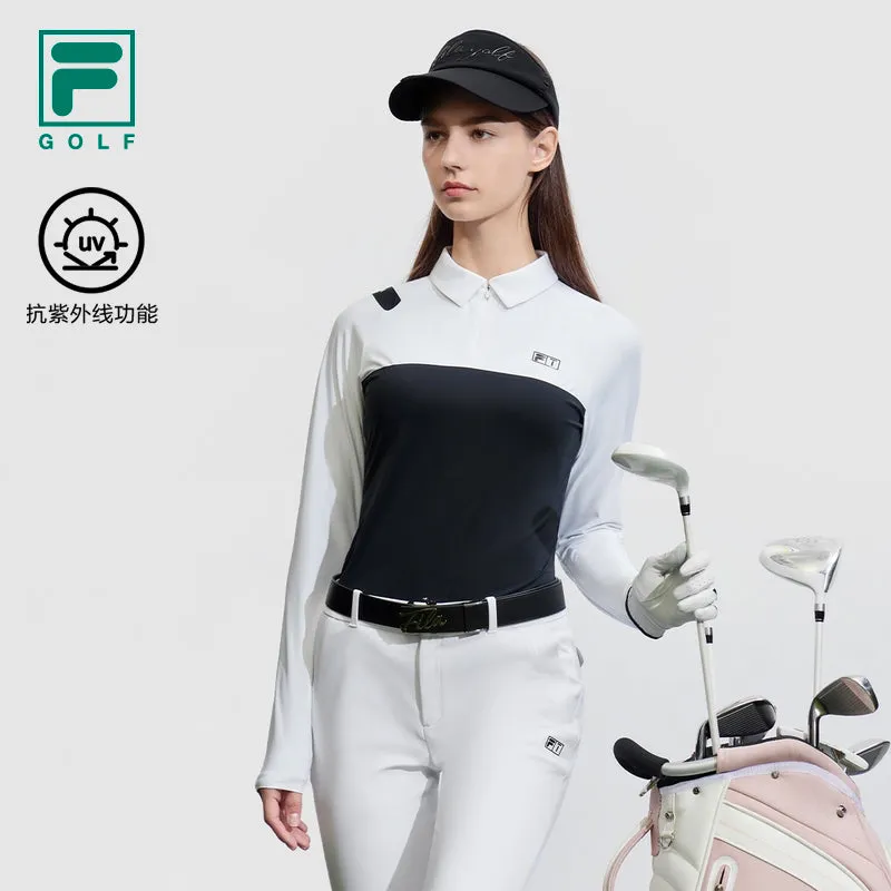 FILA CORE ATHLETICS GOLF Womens Long Sleeve Polo in White