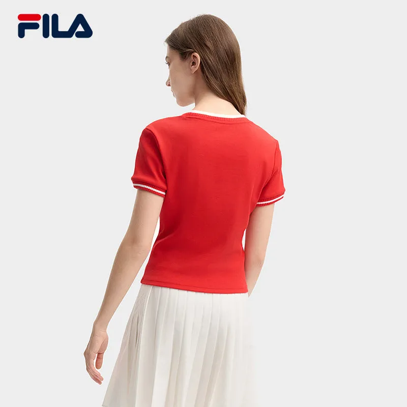 FILA CORE LIFESTYLE ORIGINALE FRENCH TENNIS CLUB Women Short Sleeve T-shirt (Red)