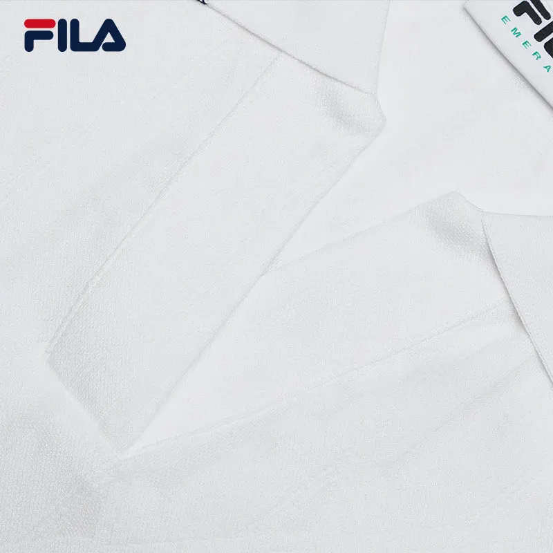 FILA CORE WHITE LINE EMERALD Women Short Sleeve Polo in White