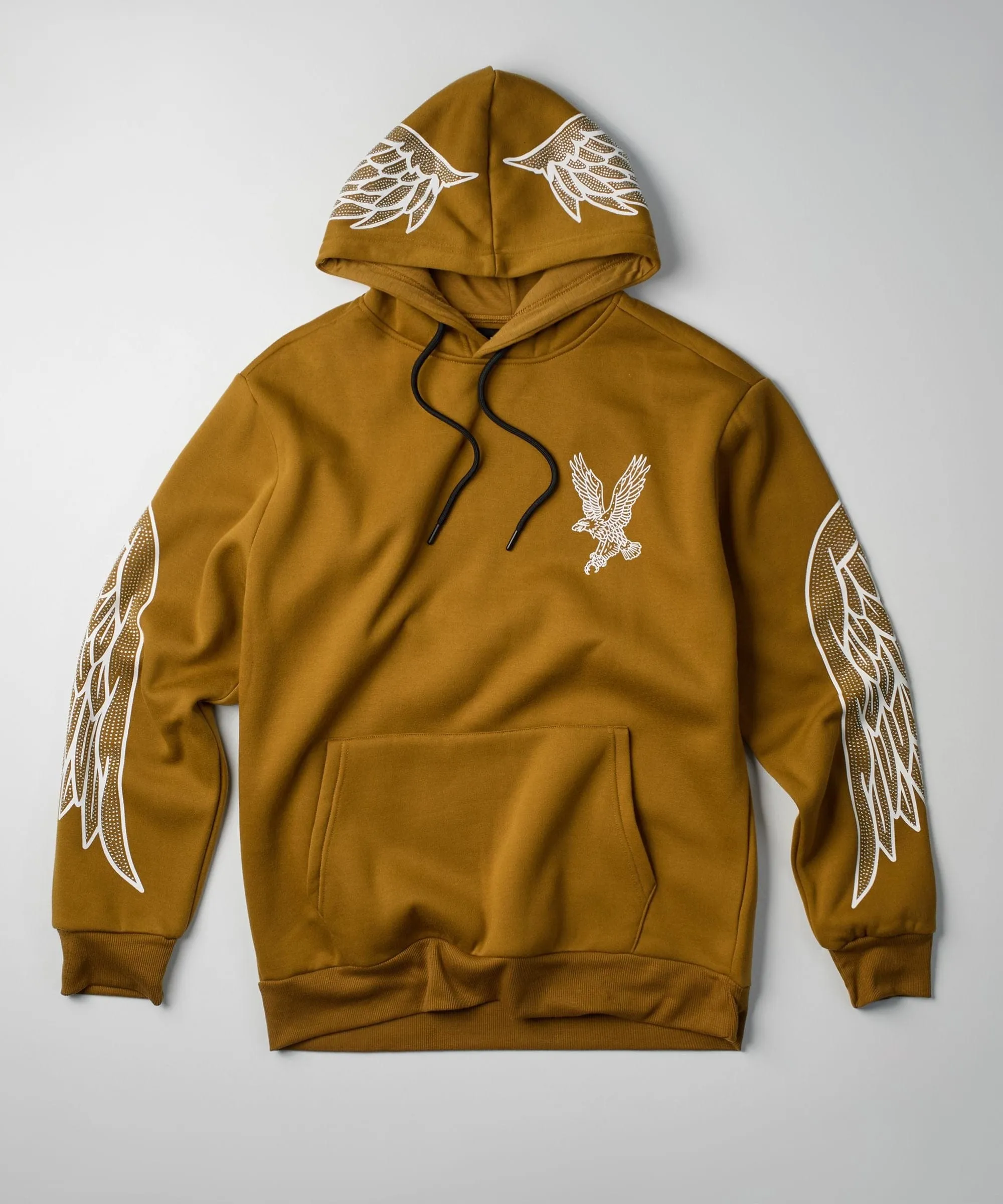 Fly Higher Rhinestone Hoodie - Olive Green