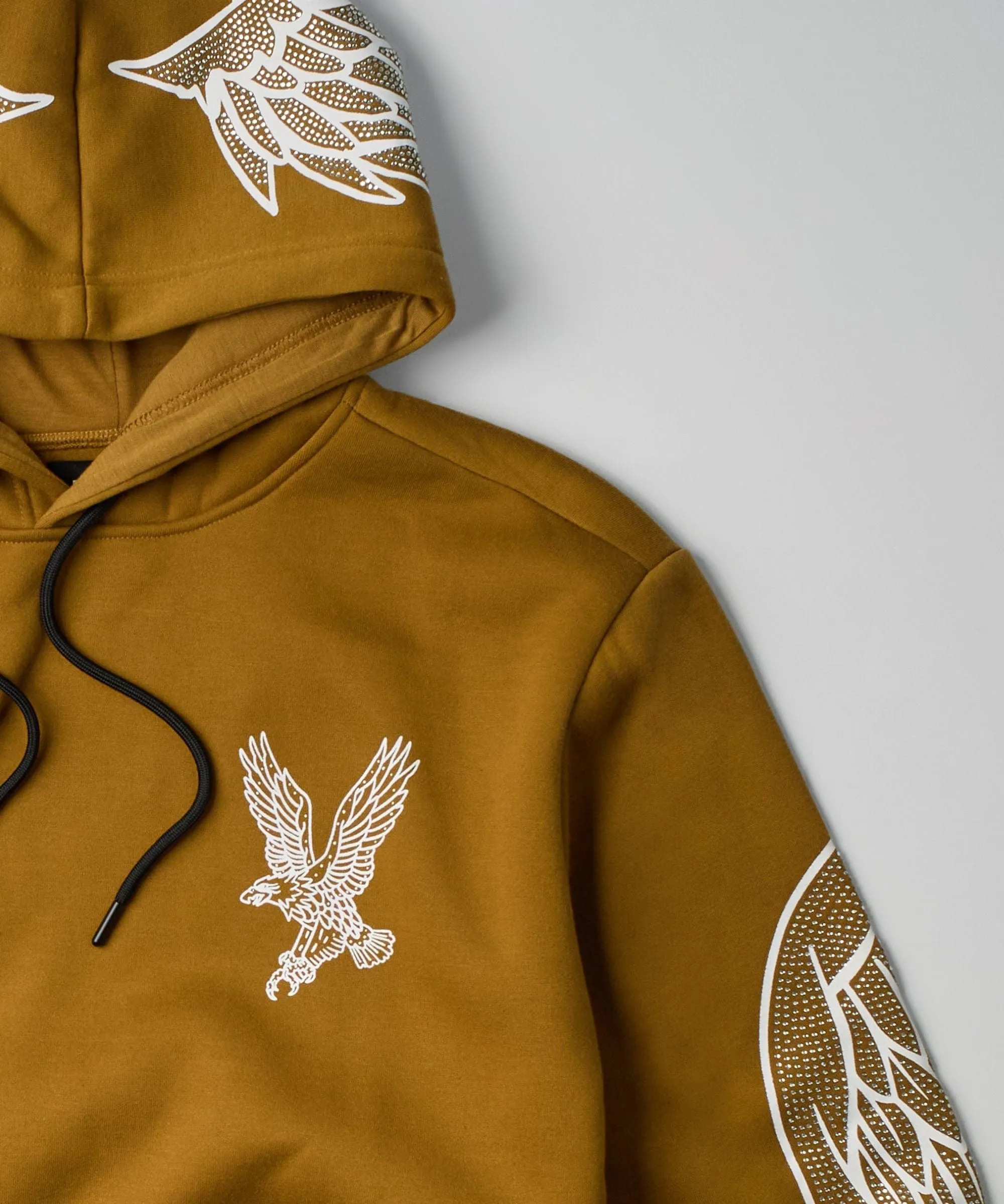 Fly Higher Rhinestone Hoodie - Olive Green