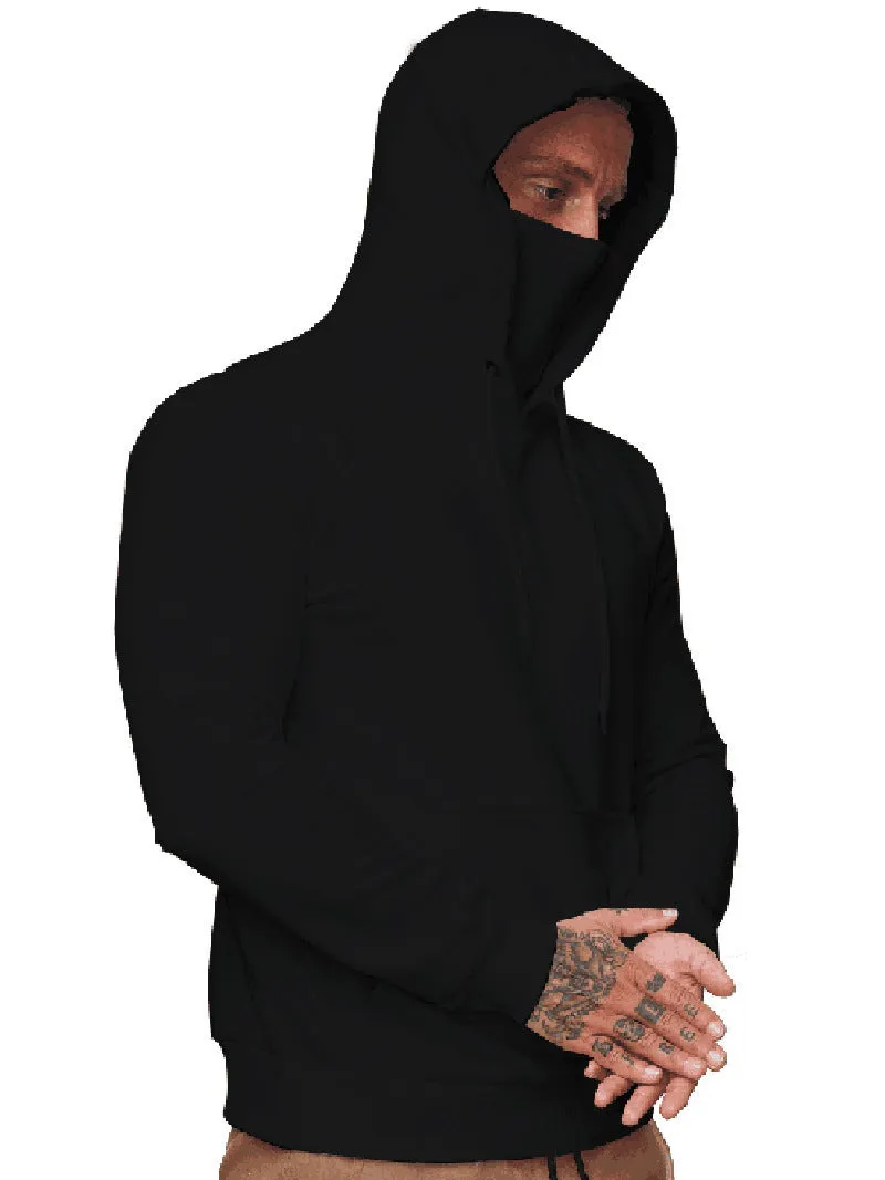 HOODED MASK ZIPPER POCKET HOODIE