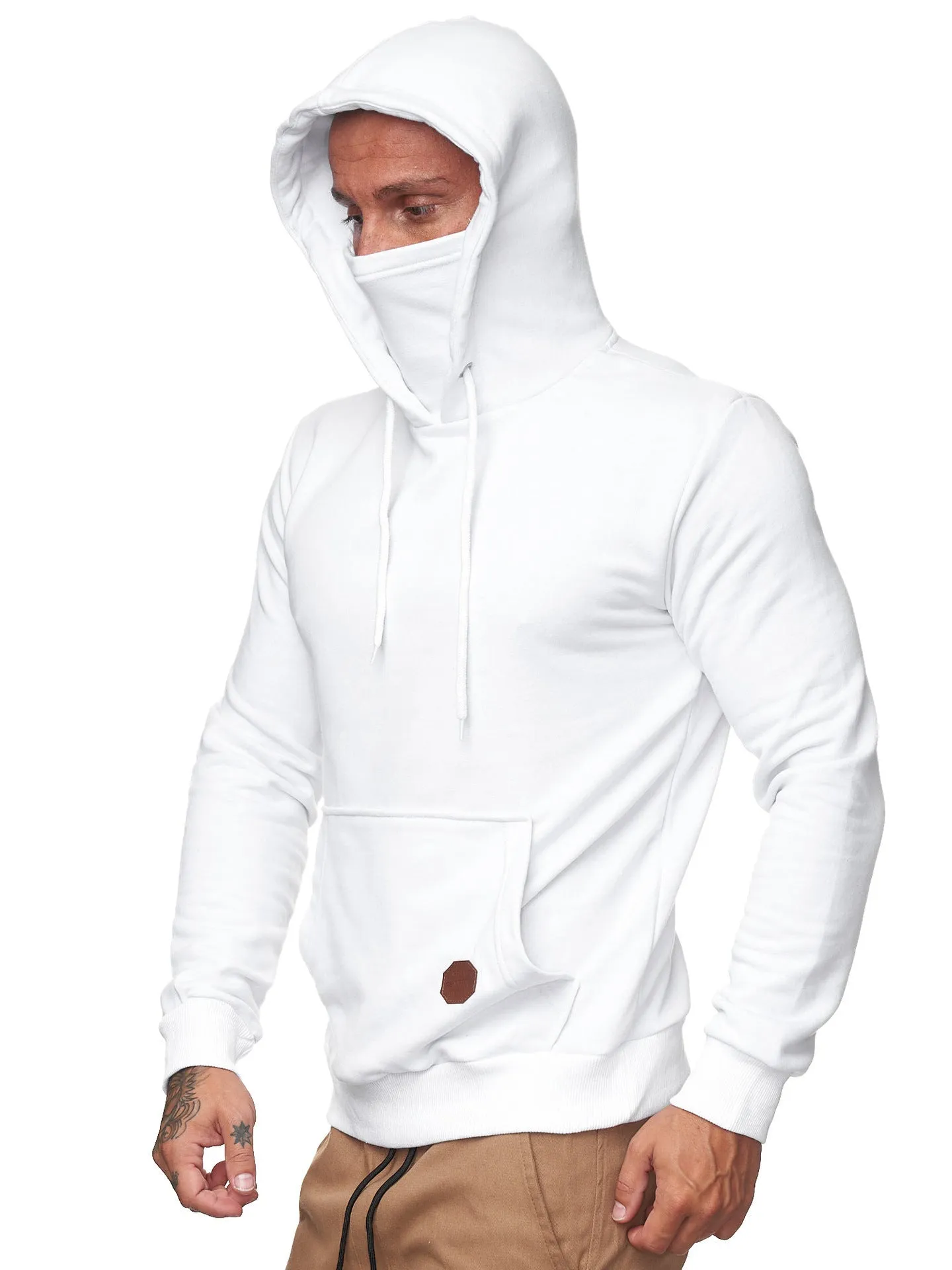 HOODED MASK ZIPPER POCKET HOODIE