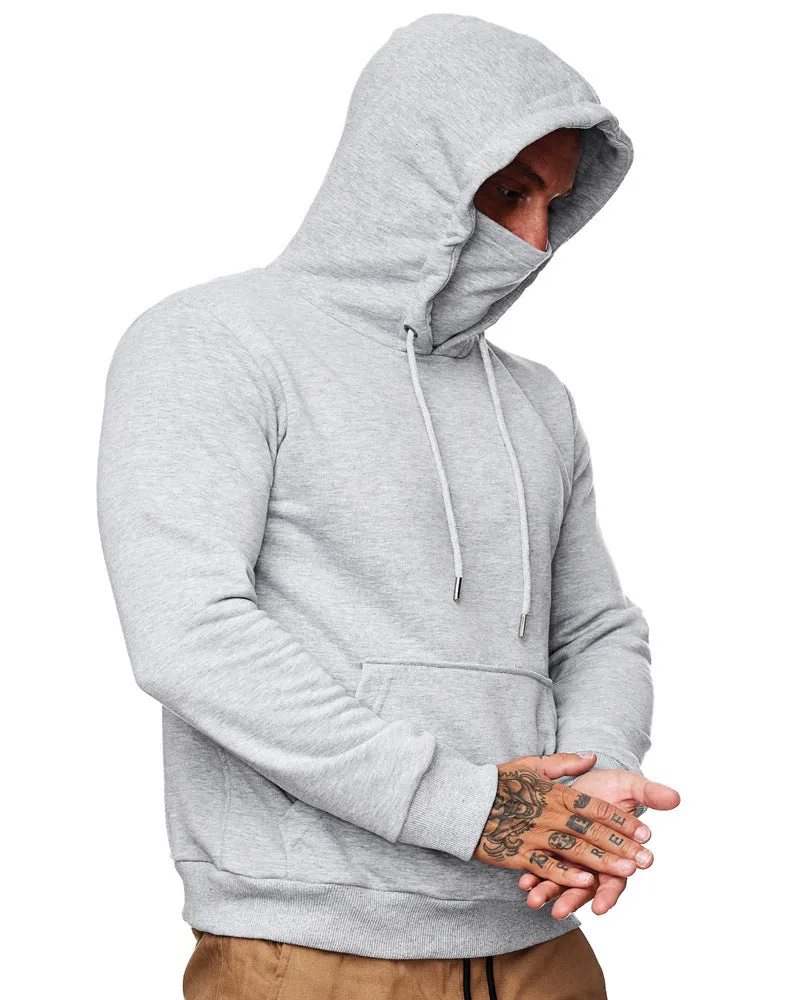 HOODED MASK ZIPPER POCKET HOODIE