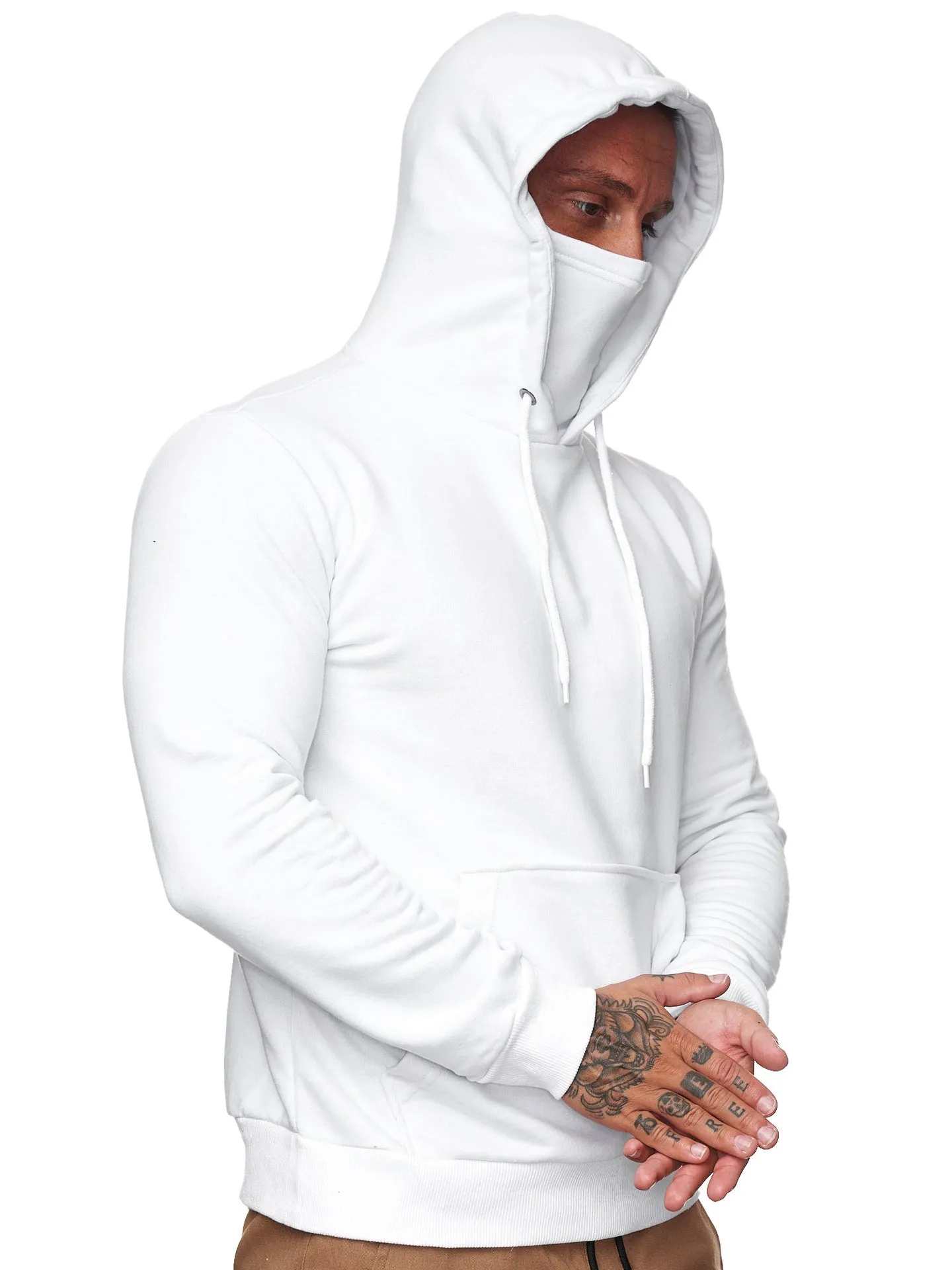 HOODED MASK ZIPPER POCKET HOODIE