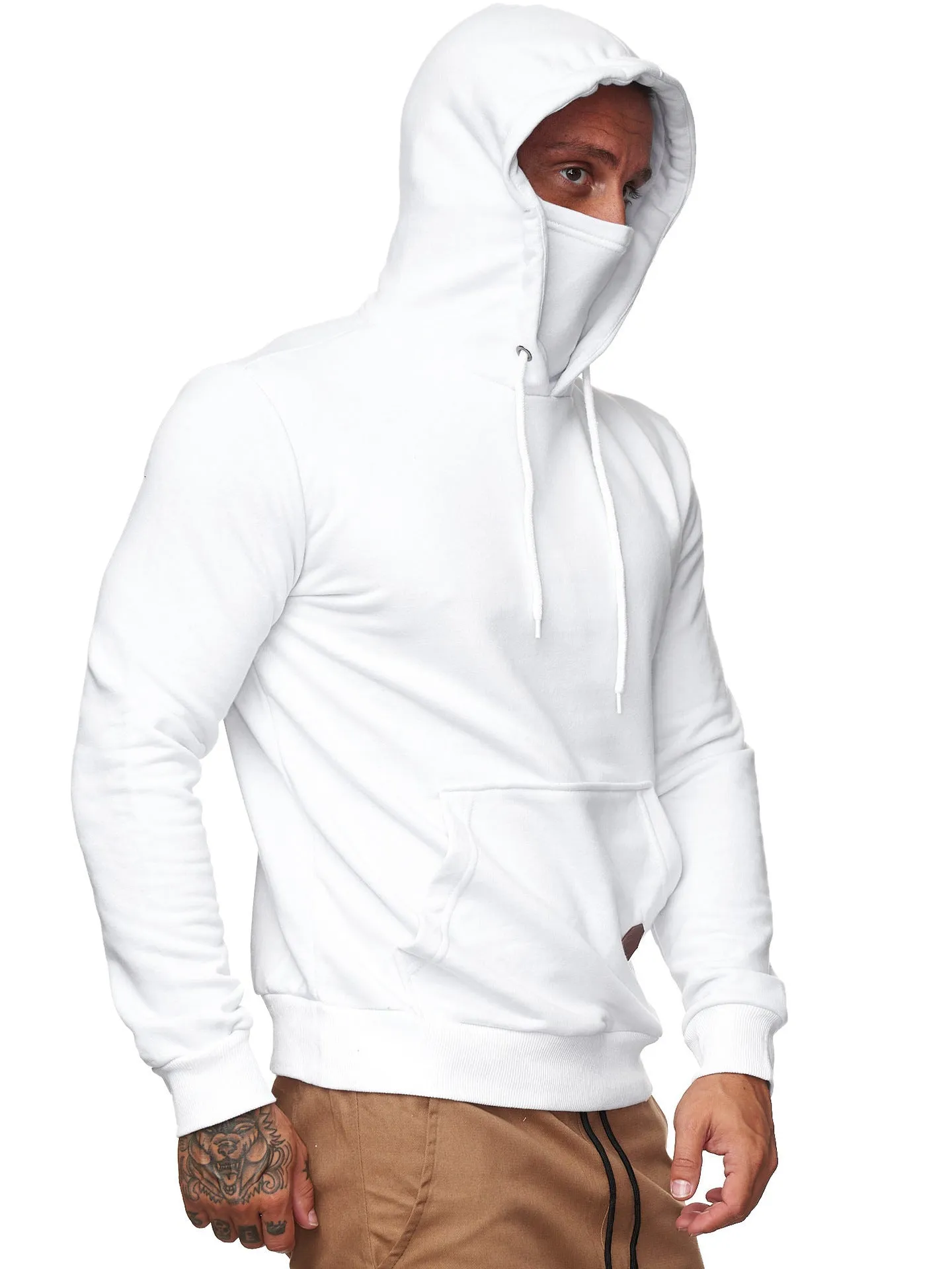 HOODED MASK ZIPPER POCKET HOODIE